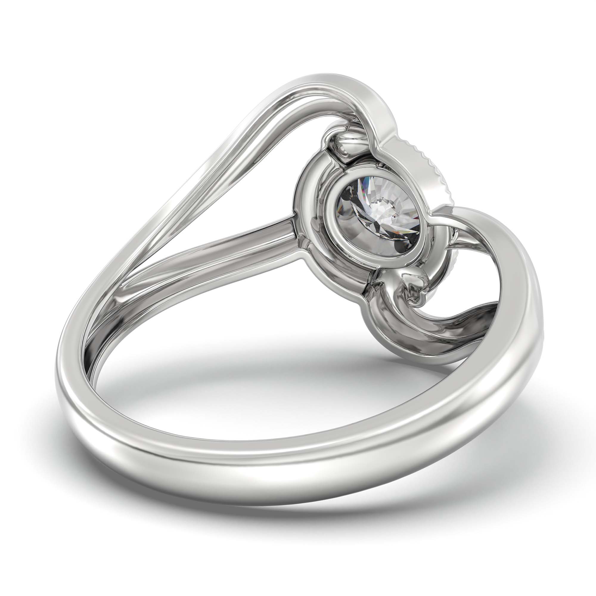 Lab-Grown Diamond Solitaire Ring for Women in 18K White Gold – 0.5 Ct Round, 3 g (Design K13-19-BBZAA) thumbnail