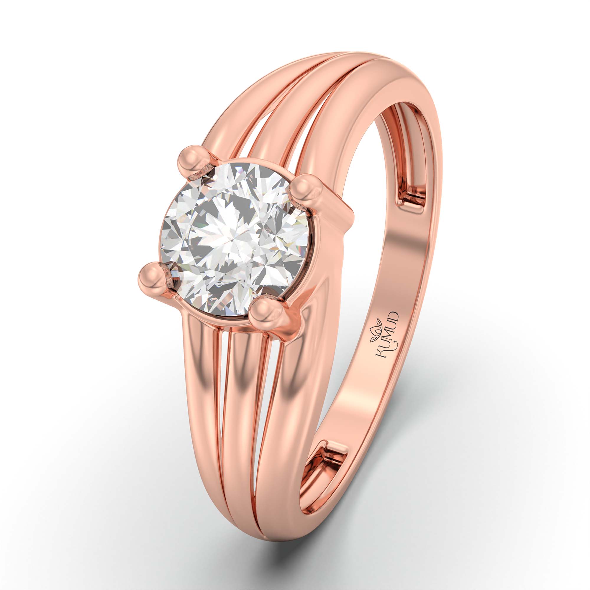 Solitaire Ring in 18K Rose Gold with Lab grown diamond thumbnail