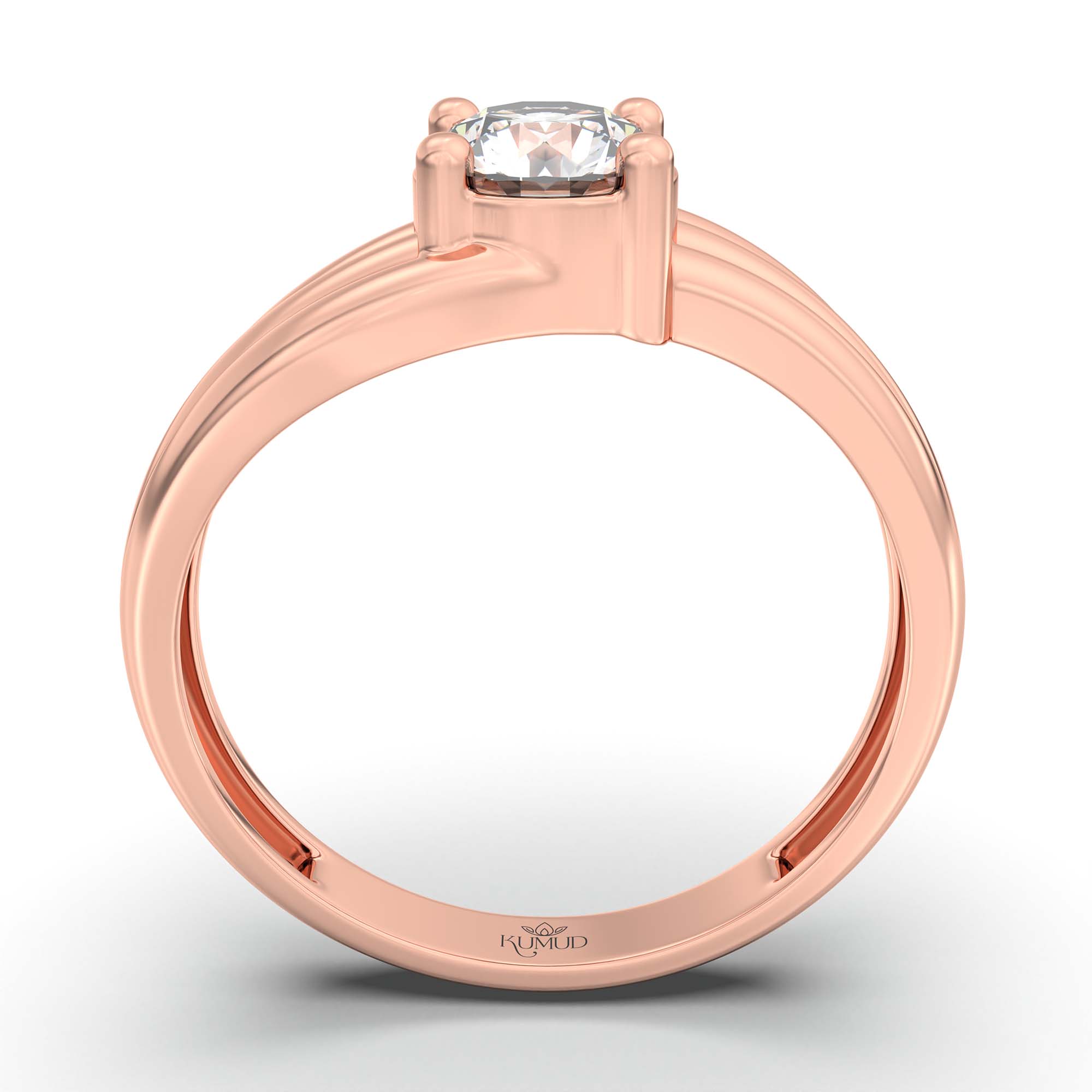 Solitaire Ring in 18K Rose Gold with Lab grown diamond thumbnail