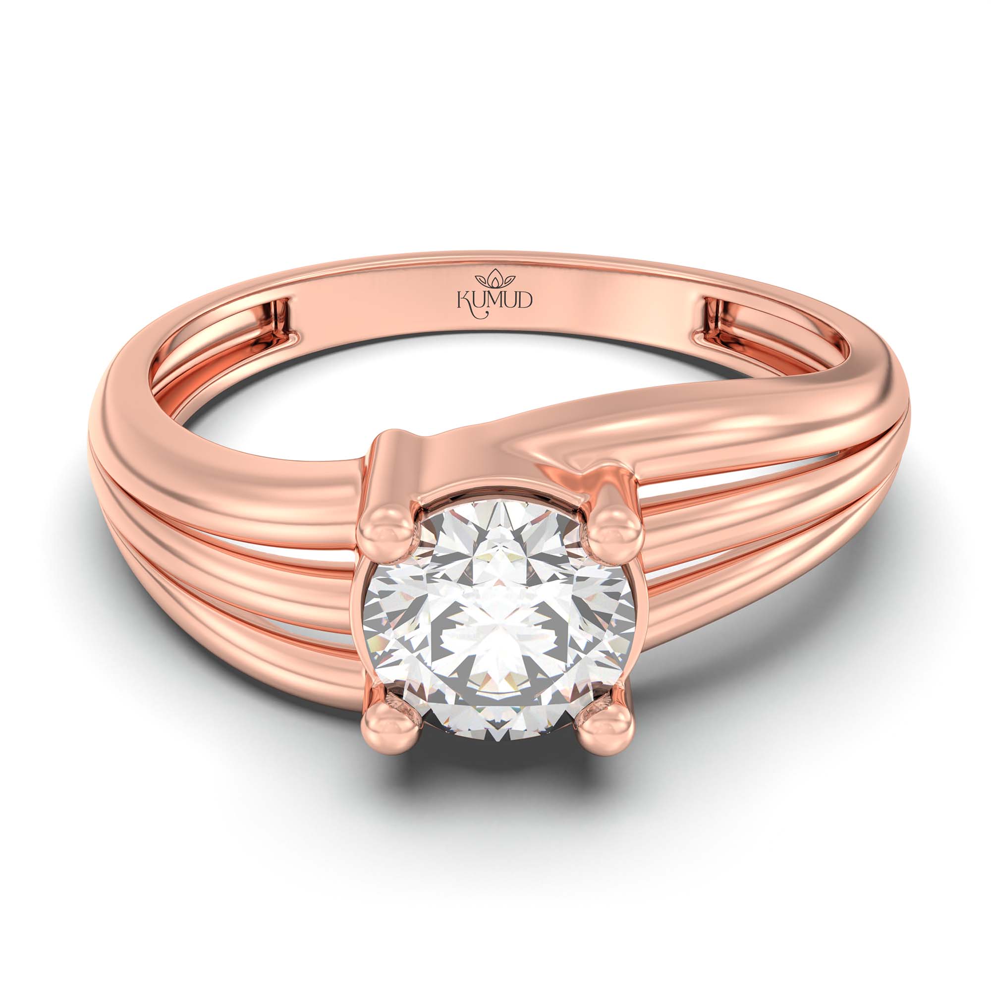 Solitaire Ring in 18K Rose Gold with Lab grown diamond thumbnail