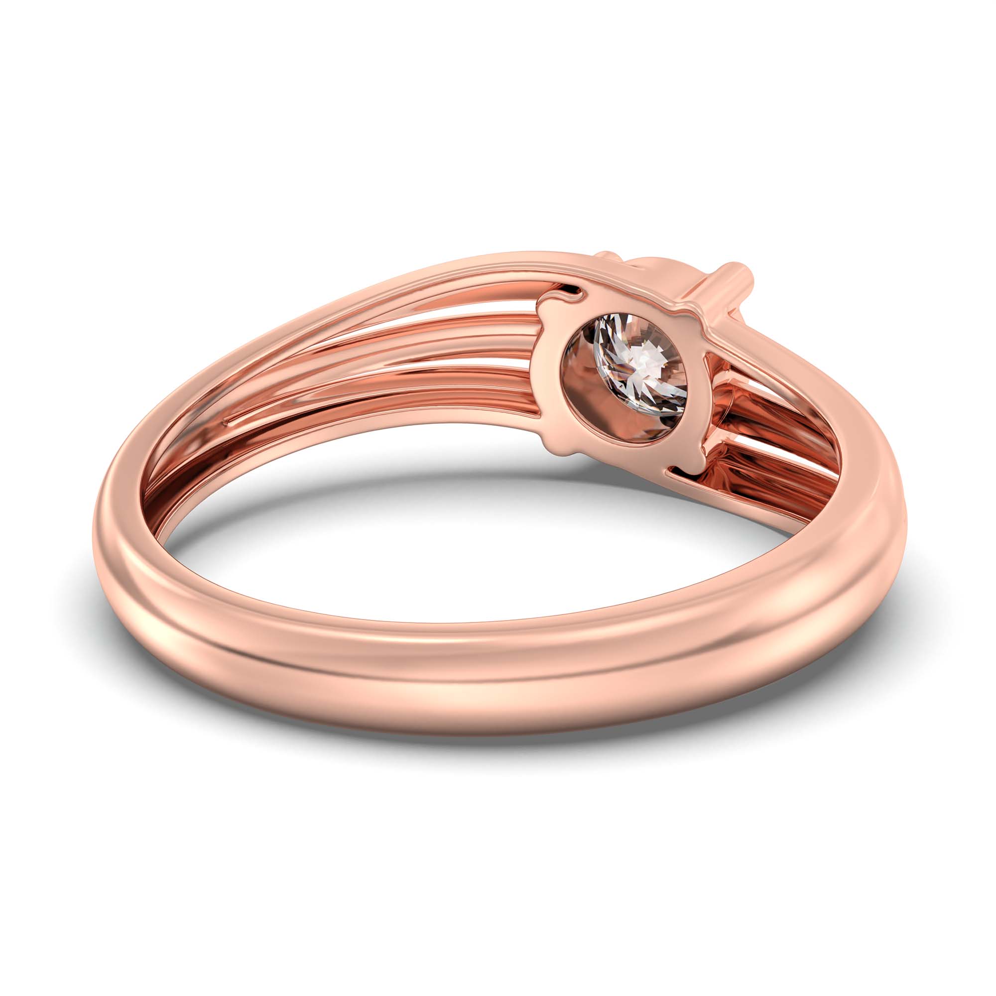 Solitaire Ring in 18K Rose Gold with Lab grown diamond thumbnail