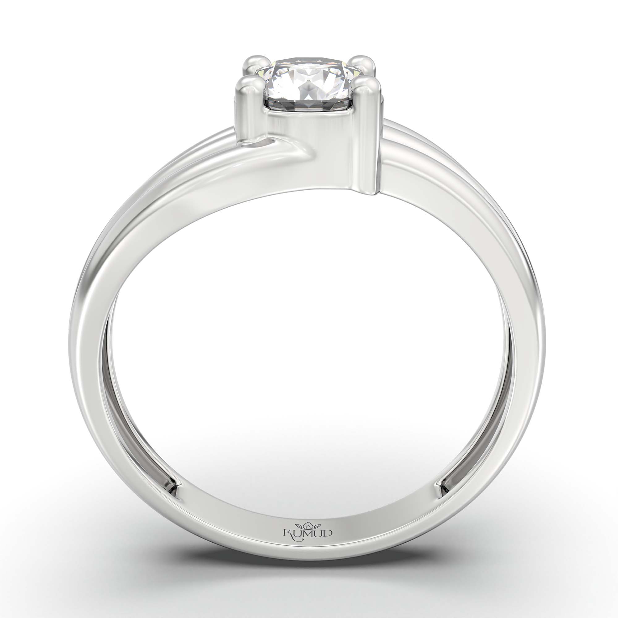 Lab-Grown Diamond Solitaire Ring for Women in 18K White Gold – 0.5 Ct Round, 3 g (Design K13-20-APGAA) thumbnail