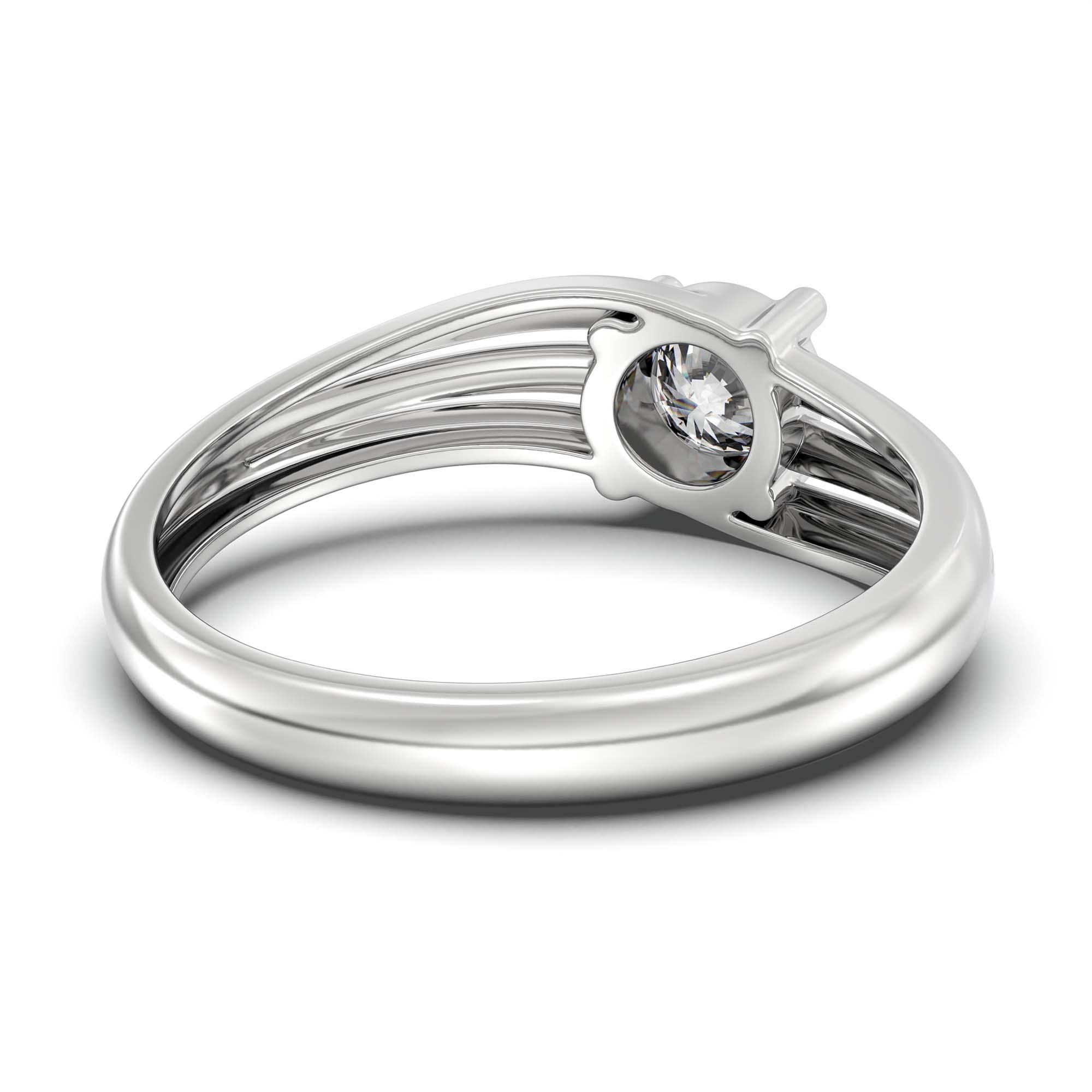 Lab-Grown Diamond Solitaire Ring for Women in 18K White Gold – 0.5 Ct Round, 3 g (Design K13-20-APGAA) thumbnail