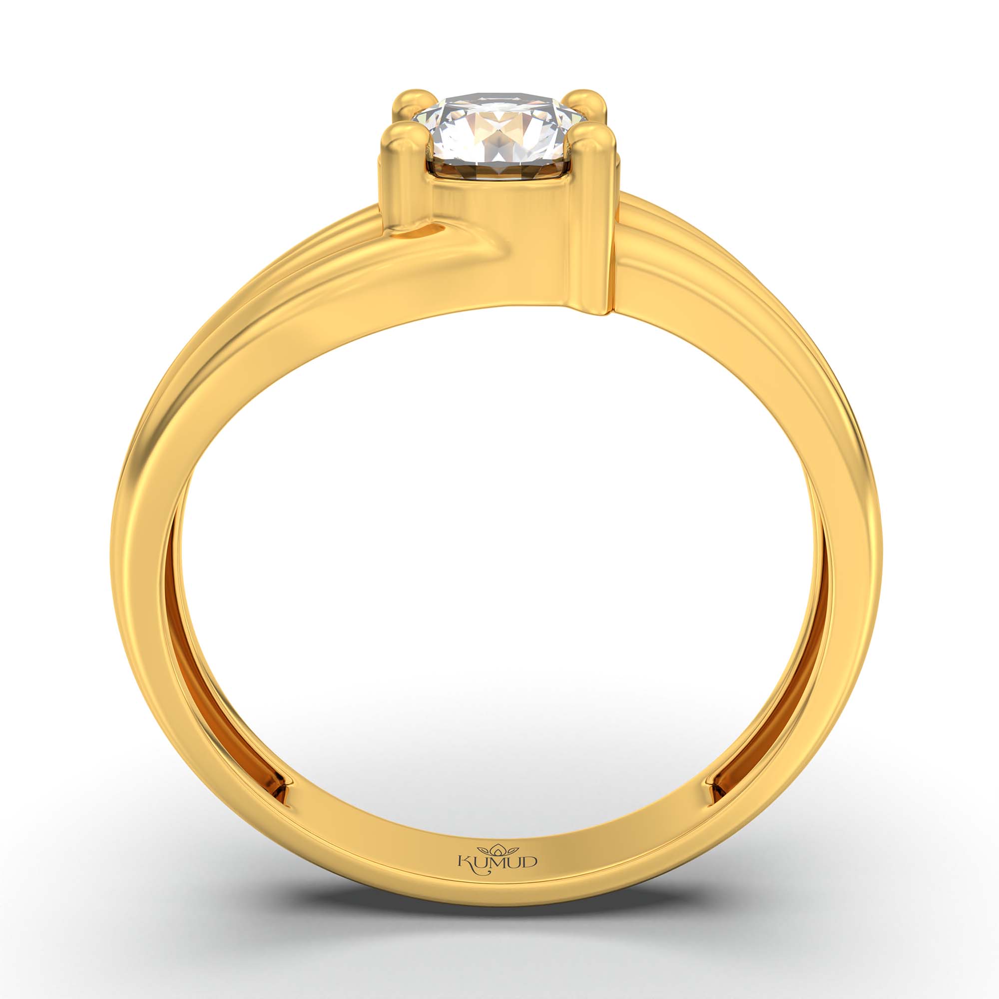 Lab-Grown Diamond Solitaire Ring for Women in 22K Yellow Gold – 0.5 Ct Round, 3 g (Design K13-20-APGAA) thumbnail