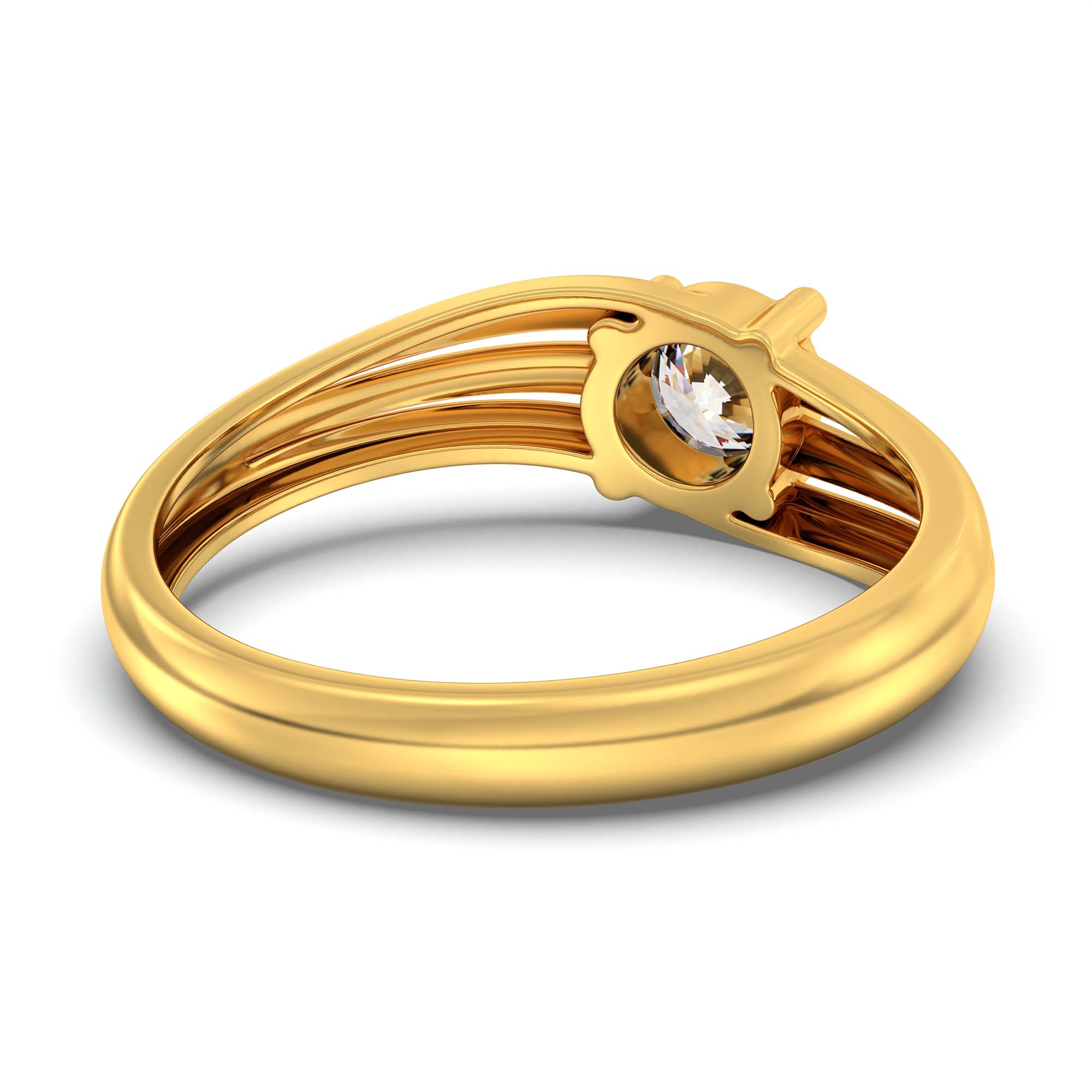 Lab-Grown Diamond Solitaire Ring for Women in 22K Yellow Gold – 0.5 Ct Round, 3 g (Design K13-20-APGAA) thumbnail
