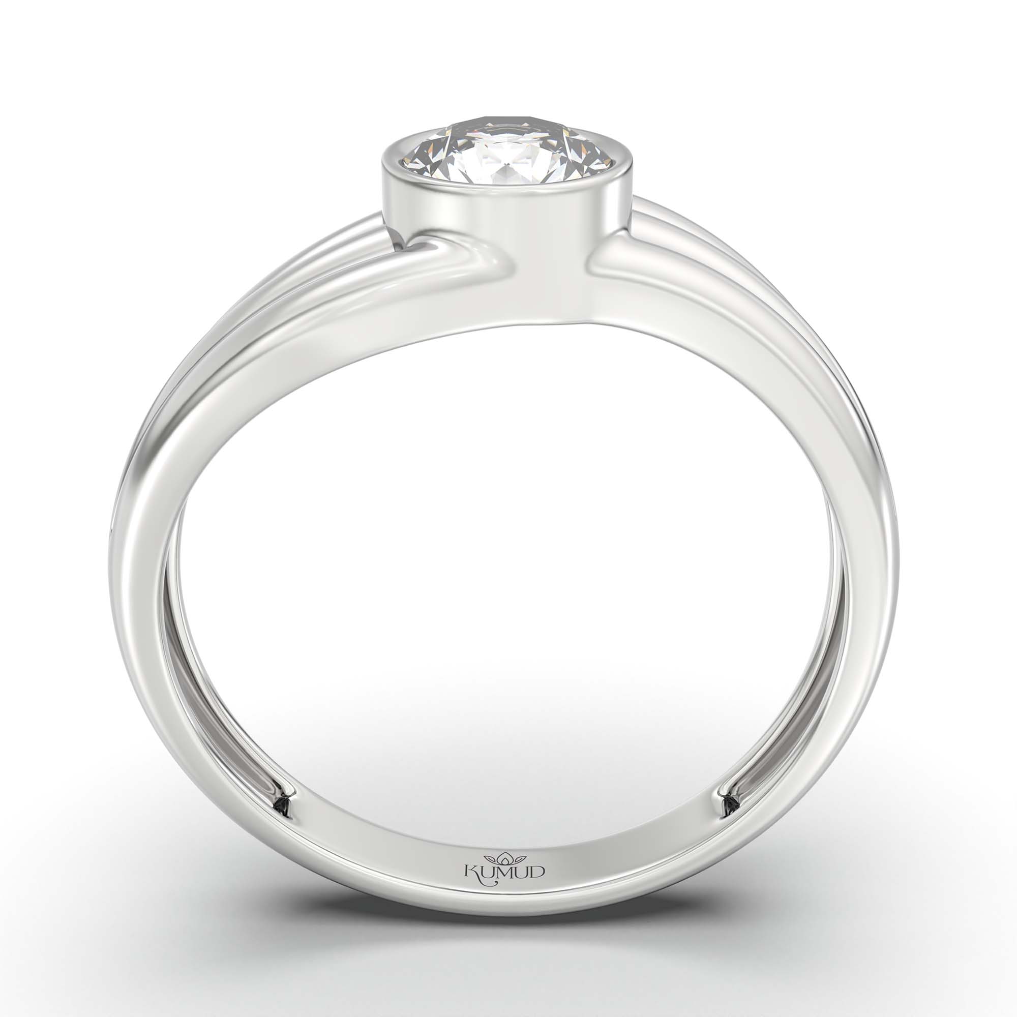 Lab-Grown Diamond Solitaire Ring for Women in 18K White Gold – 0.5 Ct Round, 3 g (Design K13-20-BBZAA) thumbnail