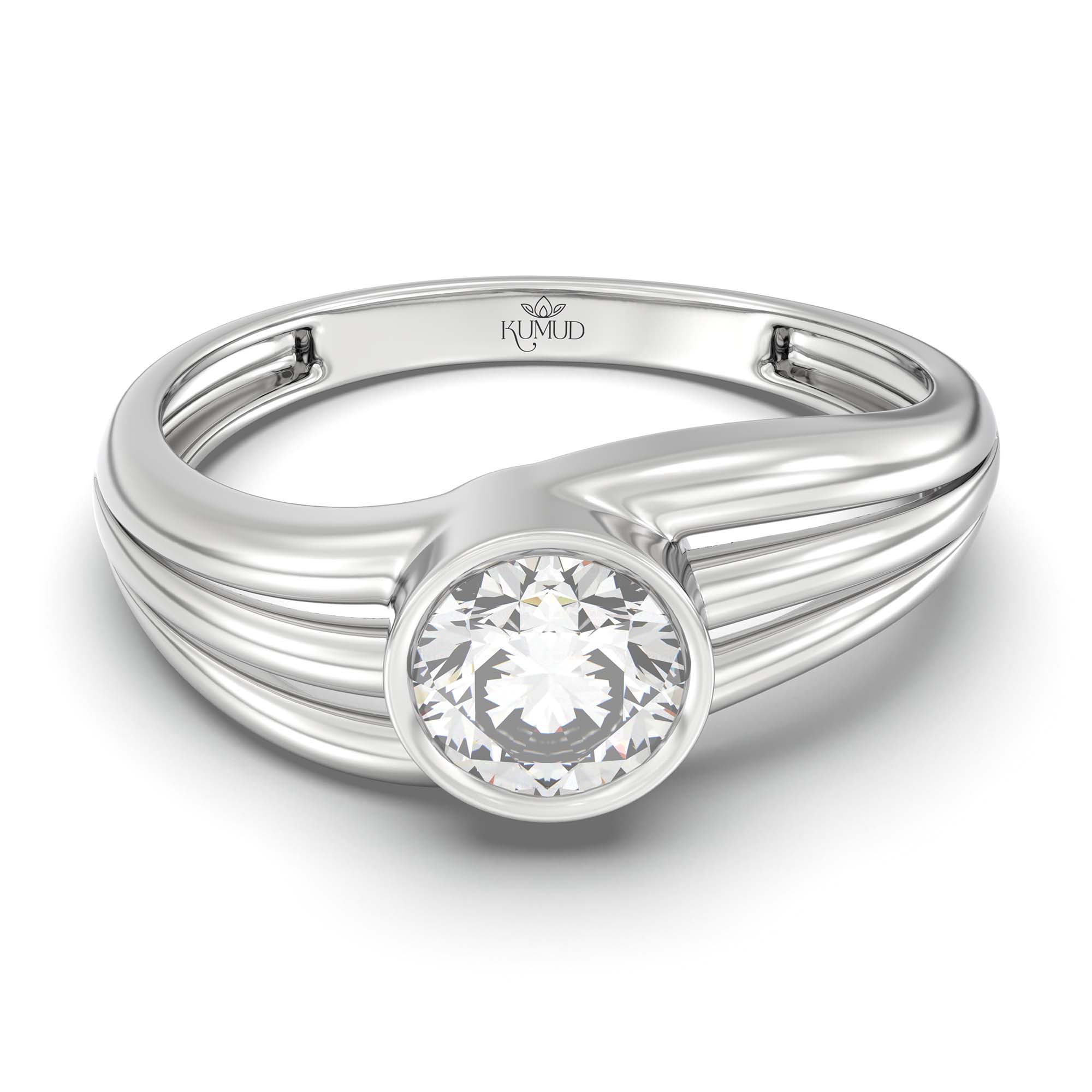 Lab-Grown Diamond Solitaire Ring for Women in 18K White Gold – 0.5 Ct Round, 3 g (Design K13-20-BBZAA) thumbnail