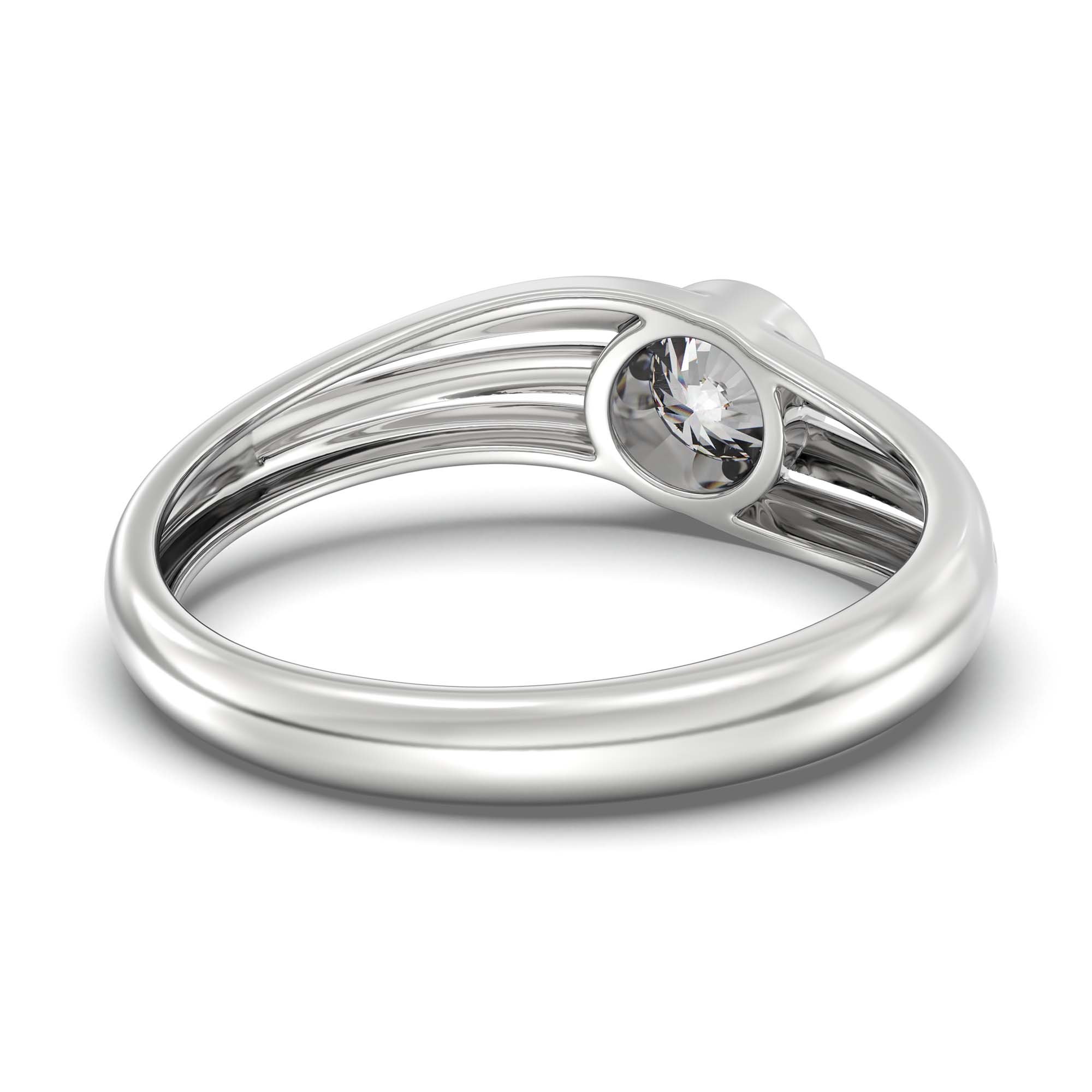 Lab-Grown Diamond Solitaire Ring for Women in 18K White Gold – 0.5 Ct Round, 3 g (Design K13-20-BBZAA) thumbnail