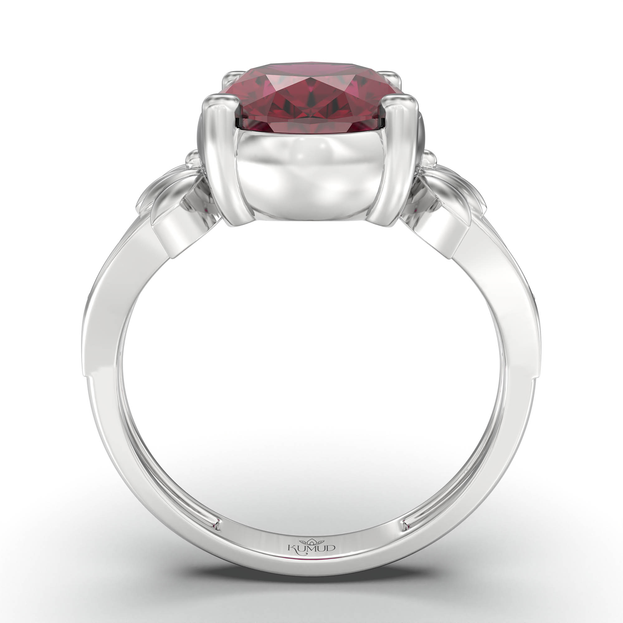 Ruby (Manik) Ring for Women in 925 Sterling Silver – Oval 11x8 mm, Prong Setting, 4 g (Design K14-3) thumbnail