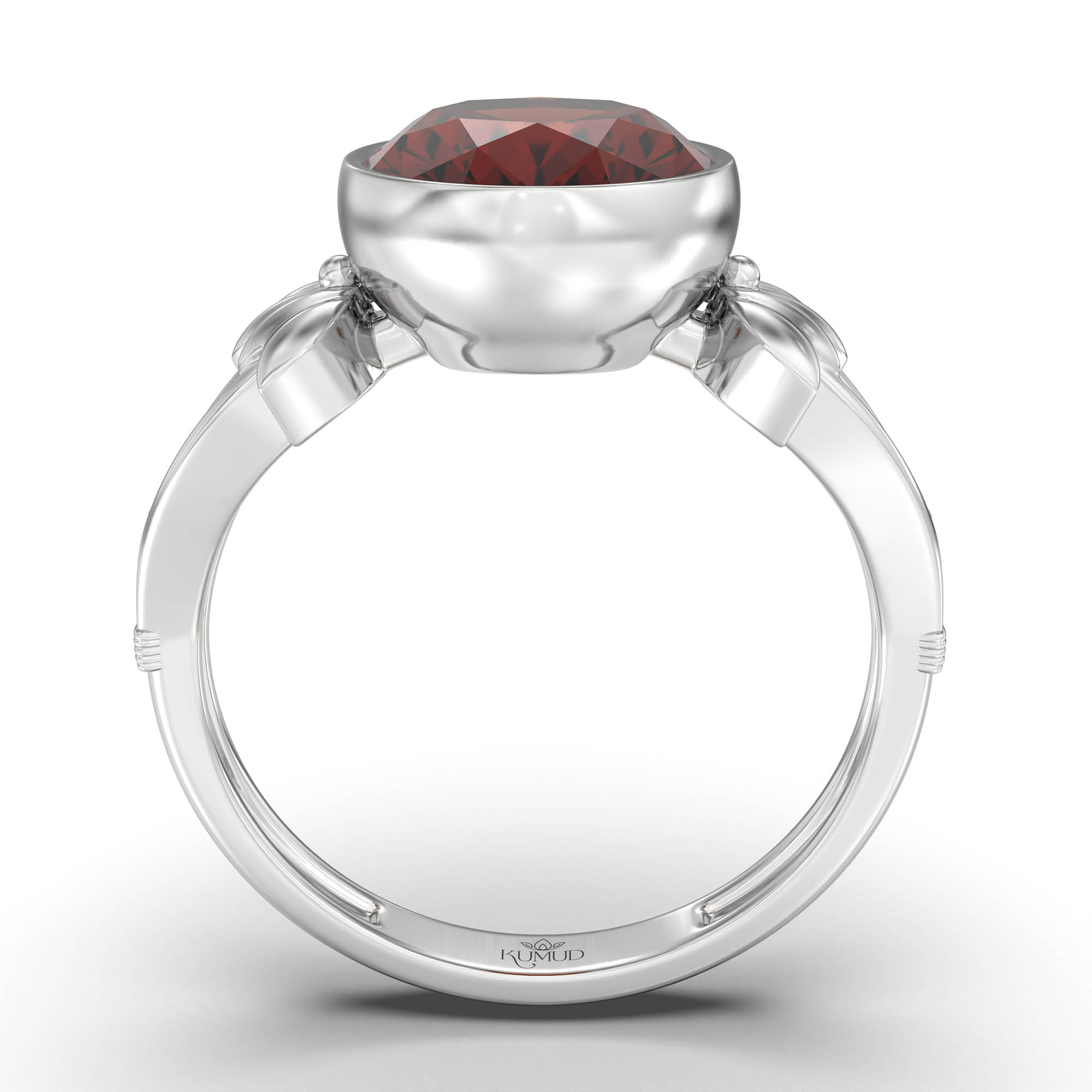 Hessonite (Gomed) Ring for Women in 925 Sterling Silver – Oval 11x8 mm, Bezel Setting, 4 g (Design K14-3) thumbnail