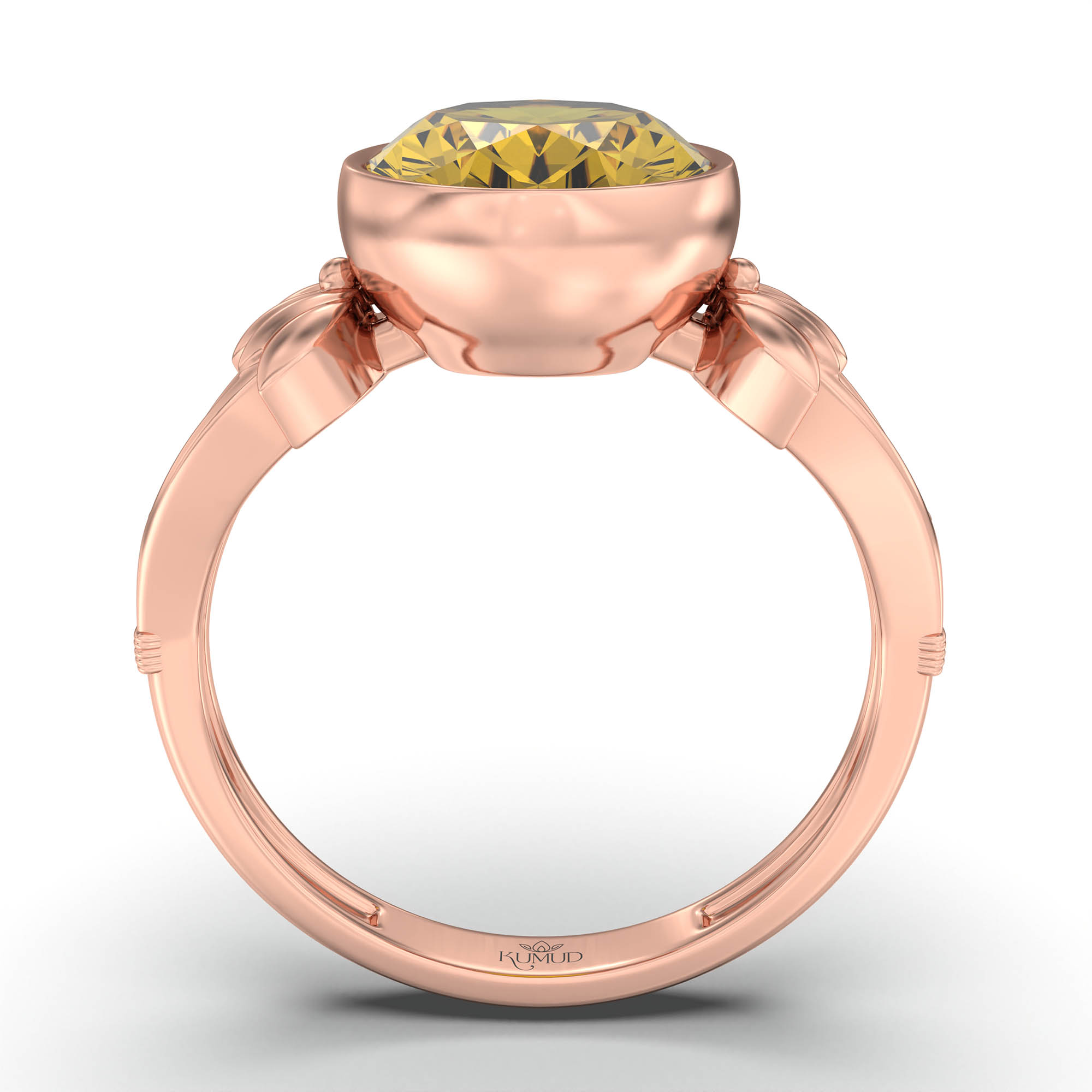 Gemstone ring Oval Cut stone in 18K Rose Gold thumbnail