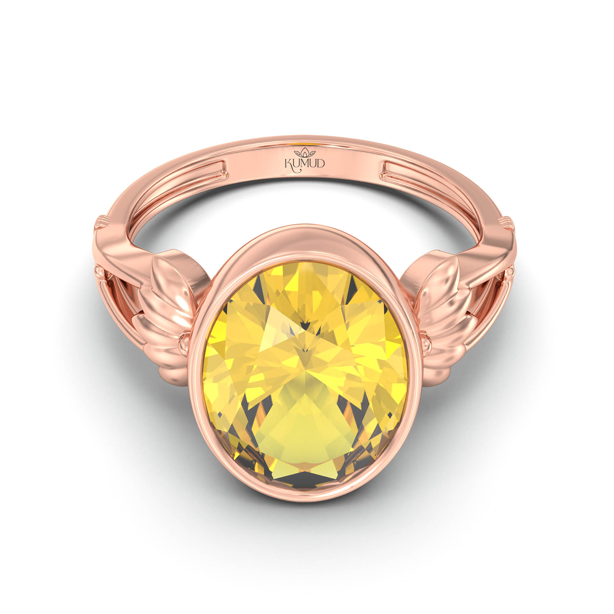 Gemstone ring Oval Cut stone in 18K Rose Gold thumbnail