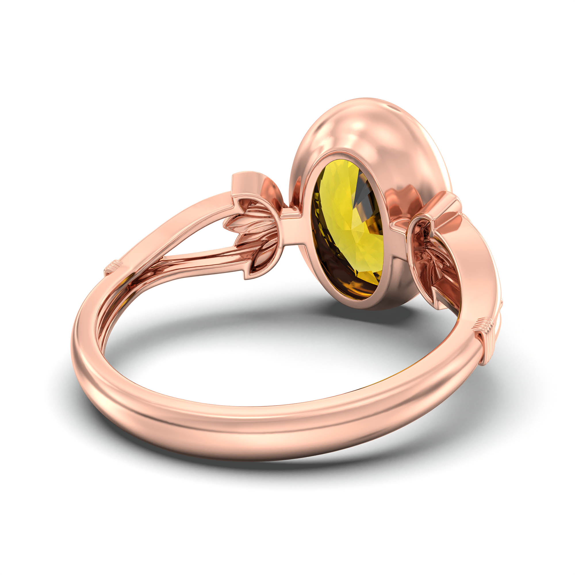 Gemstone ring Oval Cut stone in 18K Rose Gold thumbnail