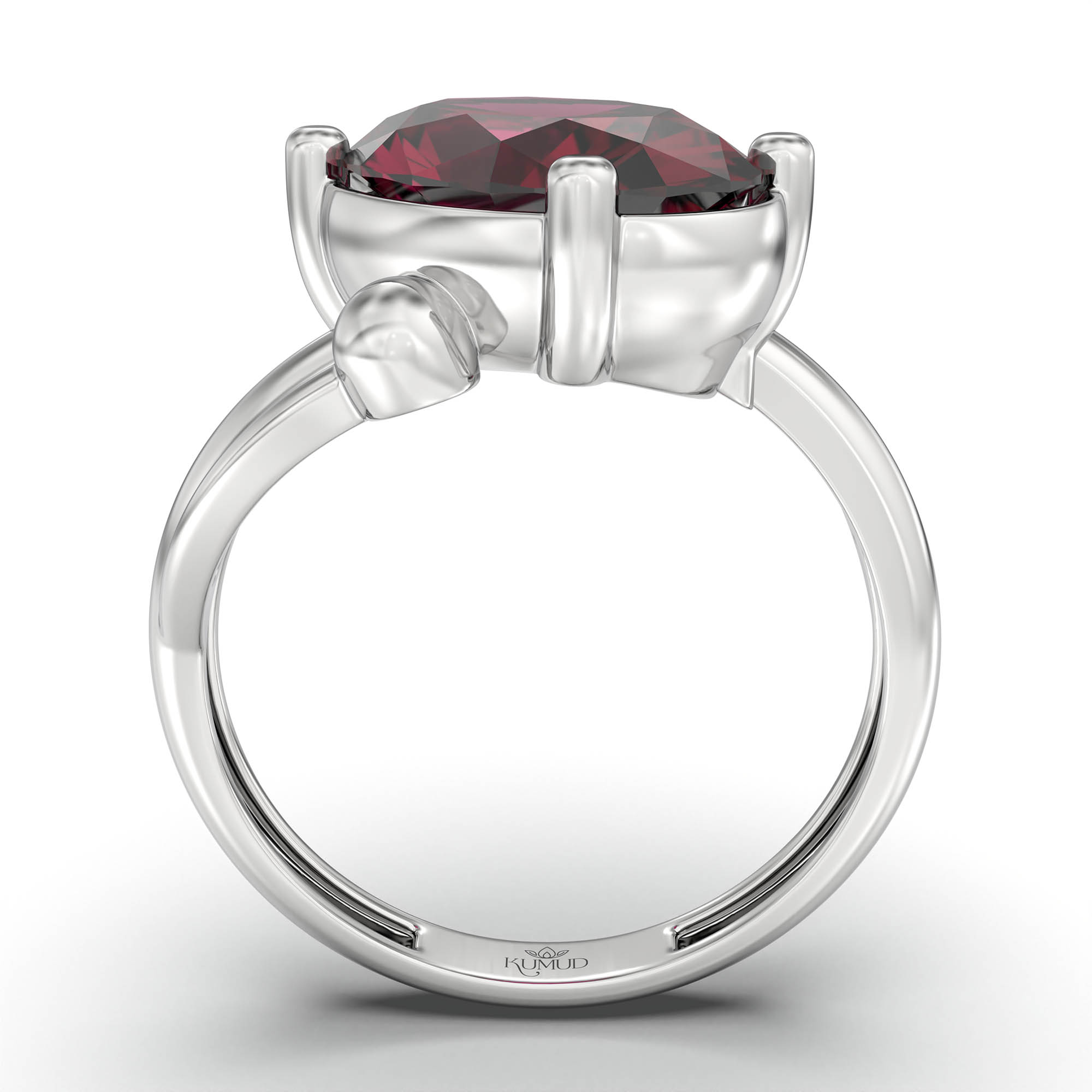 Ruby (Manik) Ring for Women in 925 Sterling Silver – Oval 11x8 mm, Prong Setting, 4 g (Design K14-5) thumbnail