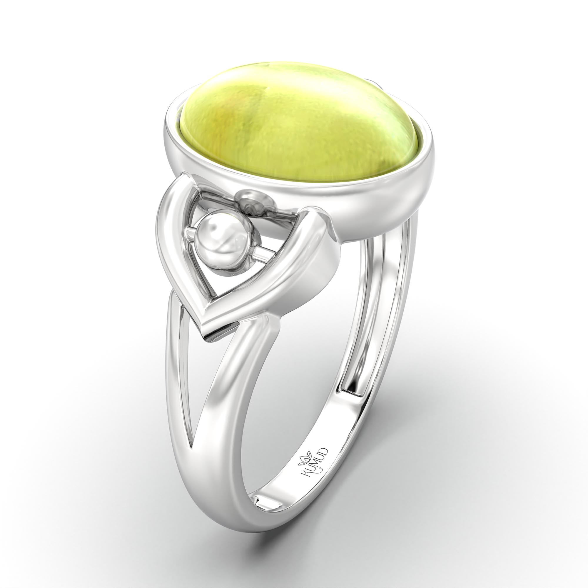 Cat's Eye (Lehsunia) Ring for Women in 925 Sterling Silver – Oval Cabochon 11x8 mm, Bezel Setting, 4 g (Design K14-6) thumbnail