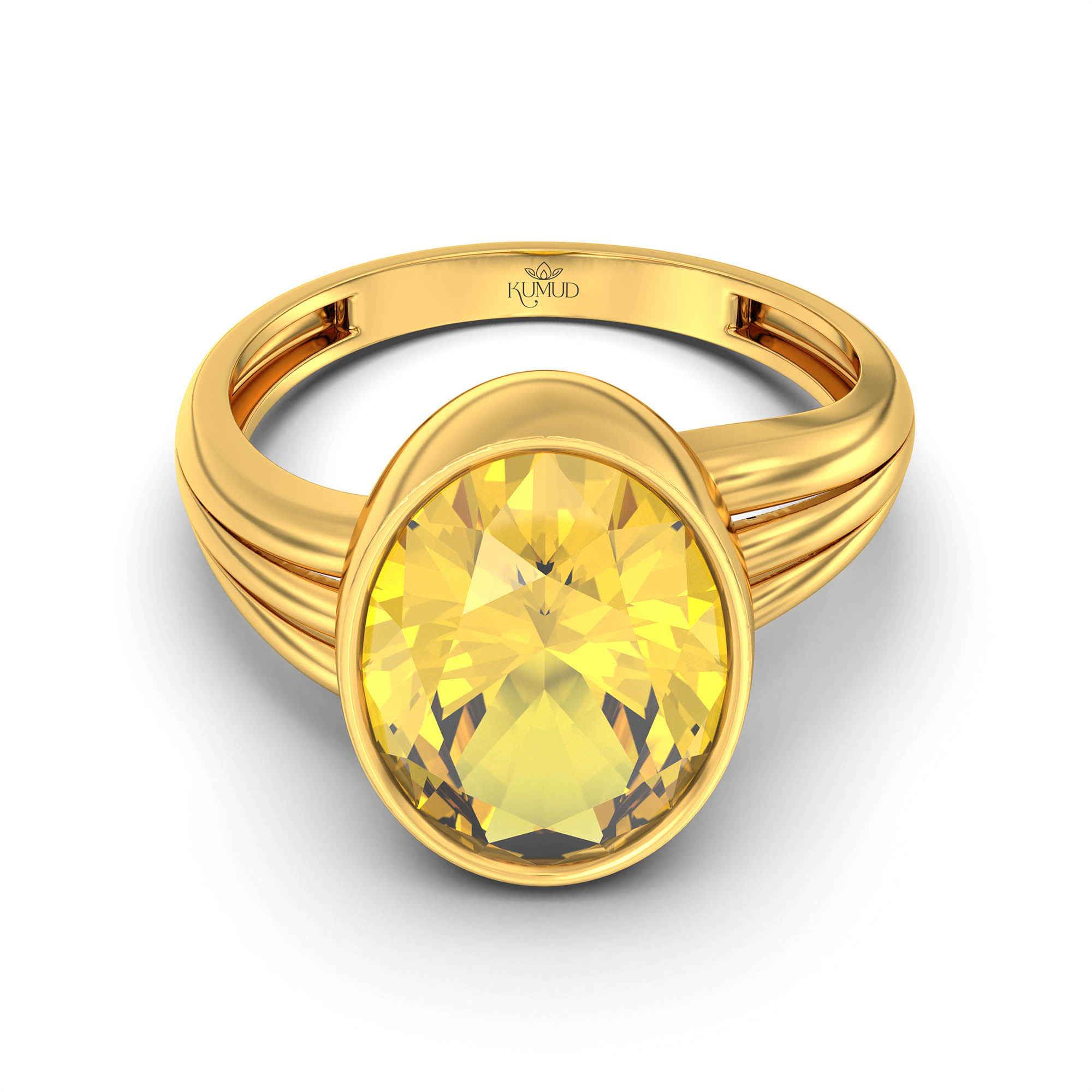 Gemstone ring Oval Cut stone in 22K Yellow Gold thumbnail