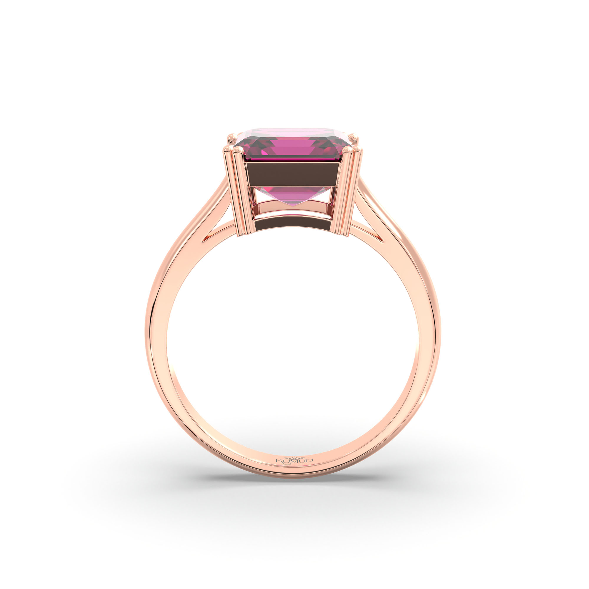 Ruby (Manik) Ring in 18K Rose Gold – Cushion 8 mm, Prong Setting, 4 g (Design K15-1) thumbnail