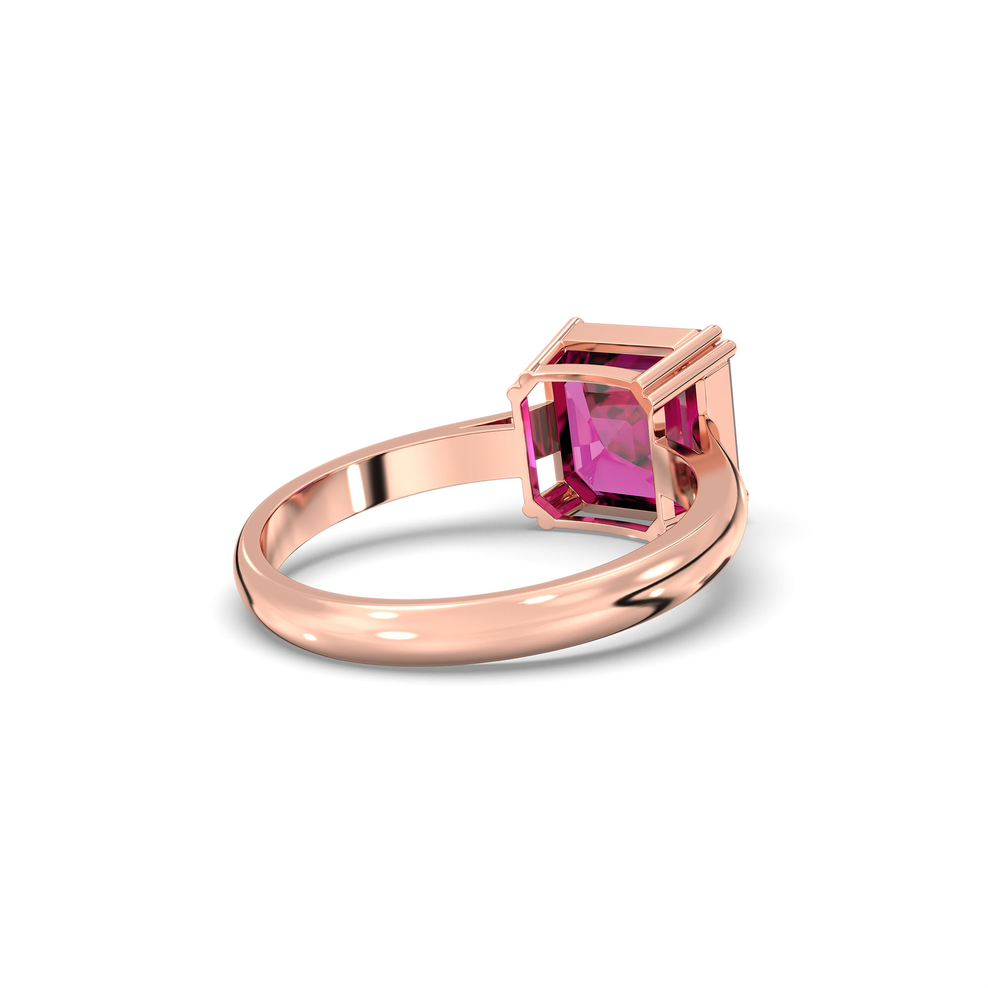 Ruby (Manik) Ring in 18K Rose Gold – Cushion 8 mm, Prong Setting, 4 g (Design K15-1) thumbnail