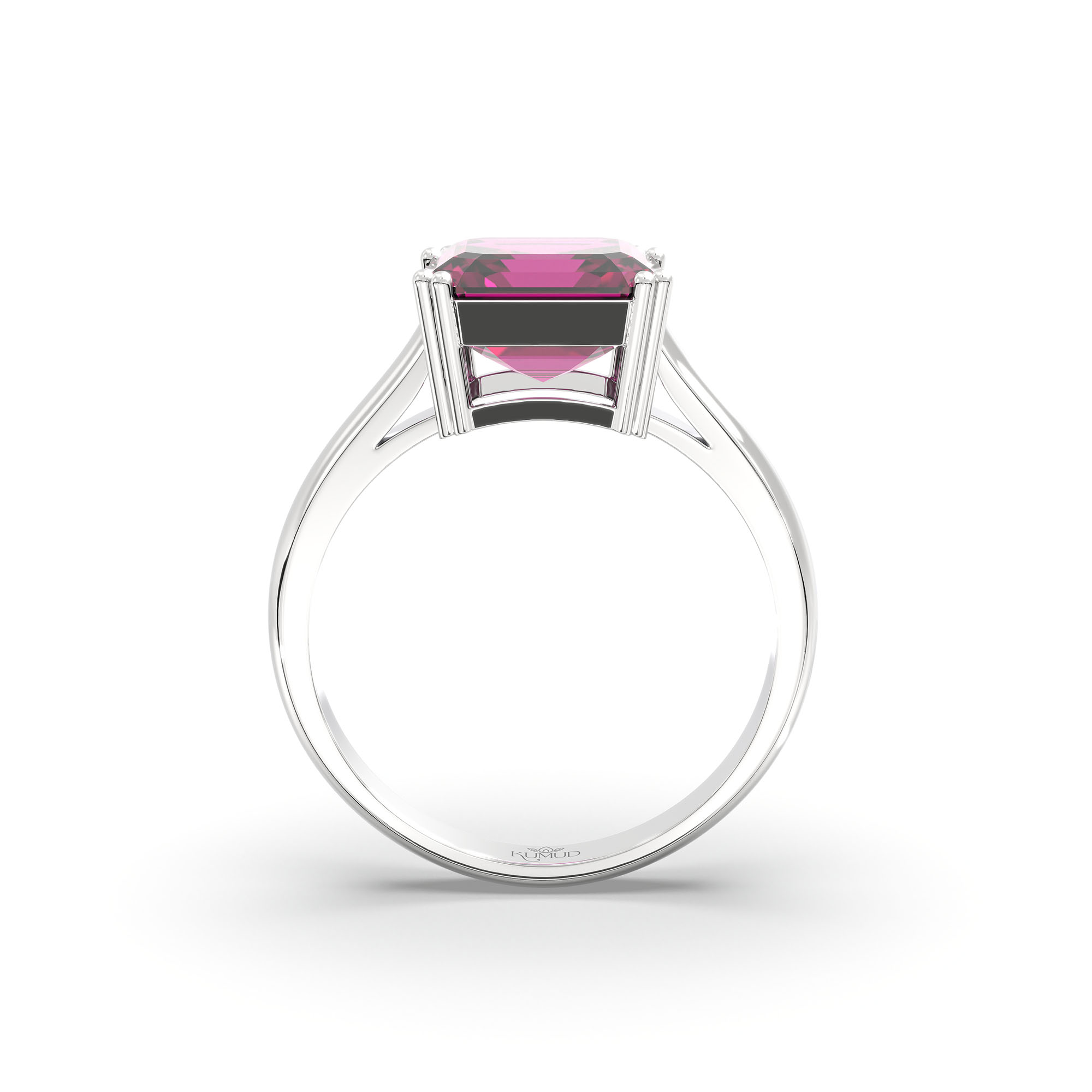Ruby (Manik) Ring in 925 Sterling Silver – Cushion 8 mm, Prong Setting, 4 g (Design K15-1) thumbnail