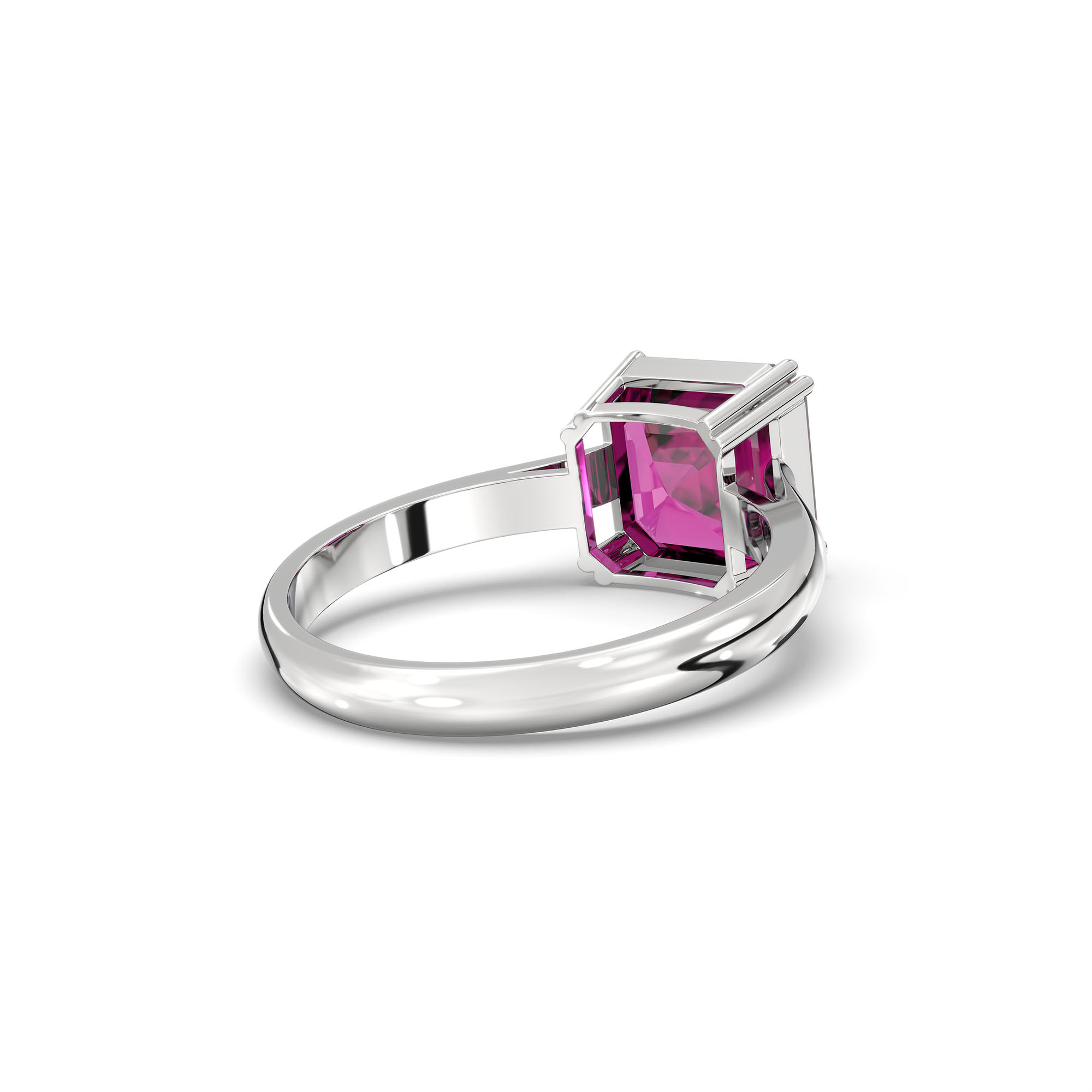 Ruby (Manik) Ring in 18K White Gold – Cushion 8 mm, Prong Setting, 4 g (Design K15-1) thumbnail