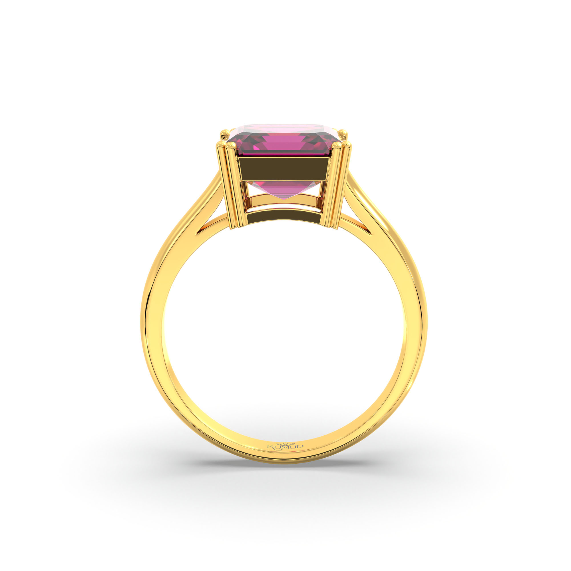 Ruby (Manik) Ring in 22K Yellow Gold – Cushion 8 mm, Prong Setting, 4 g (Design K15-1) thumbnail