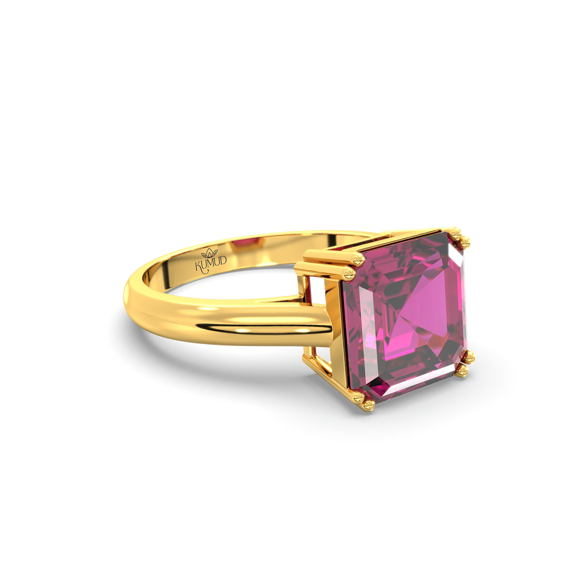 Ruby (Manik) Ring in 22K Yellow Gold – Cushion 8 mm, Prong Setting, 4 g (Design K15-1) thumbnail