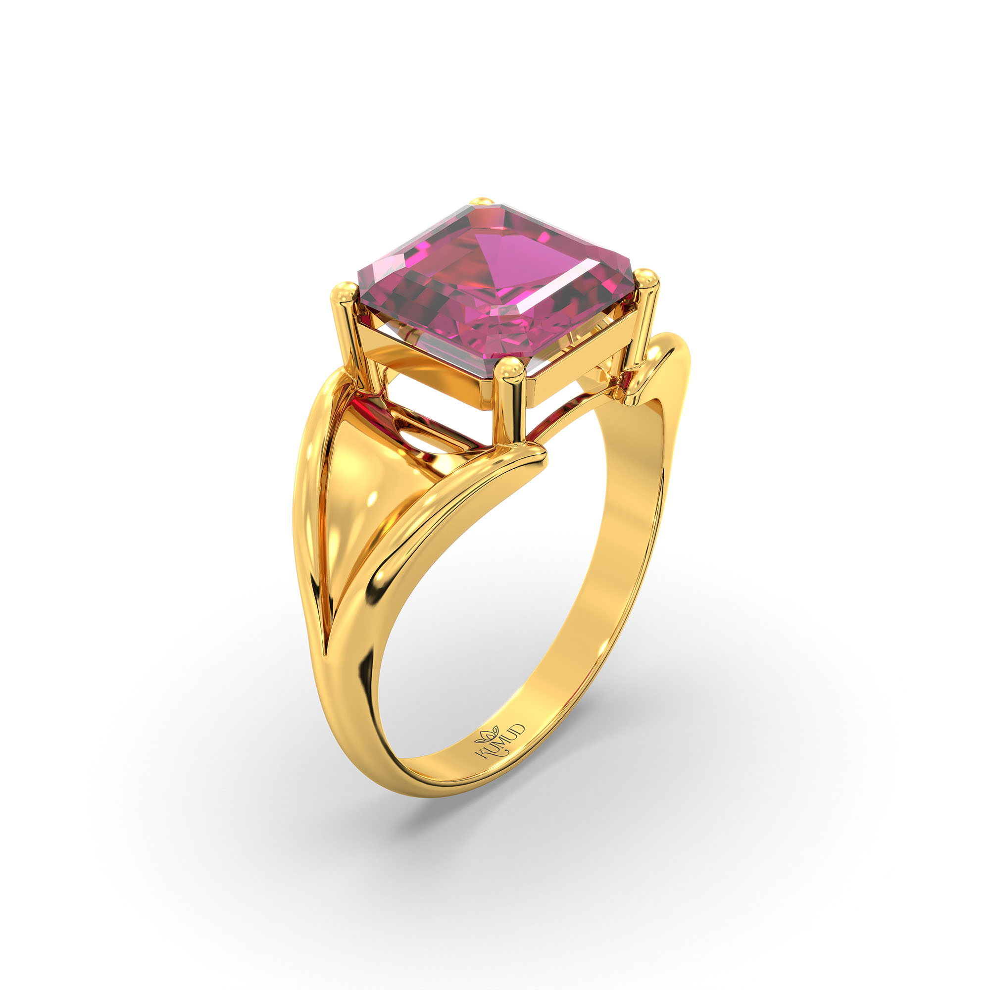 Ruby (Manik) Ring in 22K Yellow Gold – Cushion 8 mm, Prong Setting, 6 g (Design K15-3) thumbnail