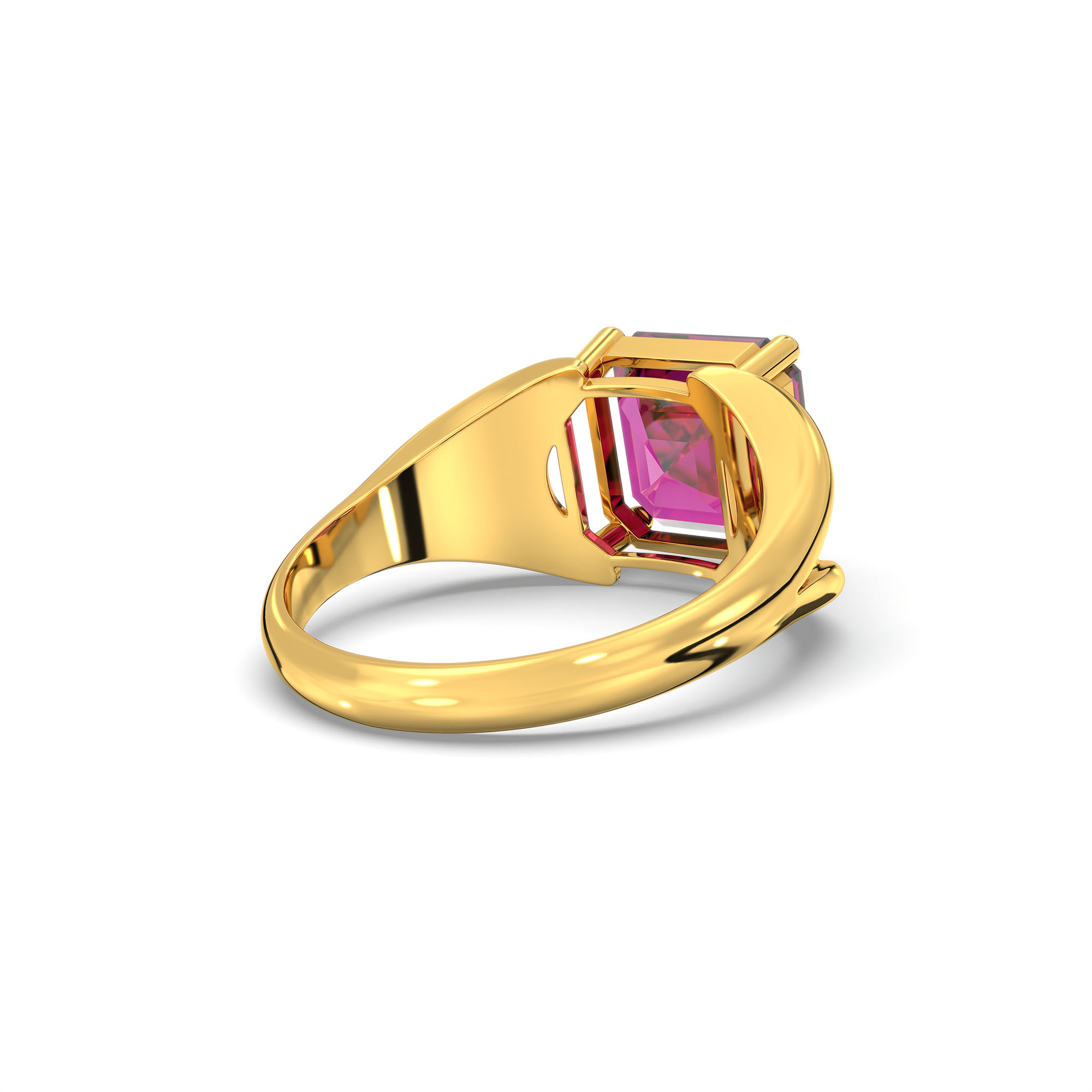 Ruby (Manik) Ring in 22K Yellow Gold – Cushion 8 mm, Prong Setting, 6 g (Design K15-3) thumbnail