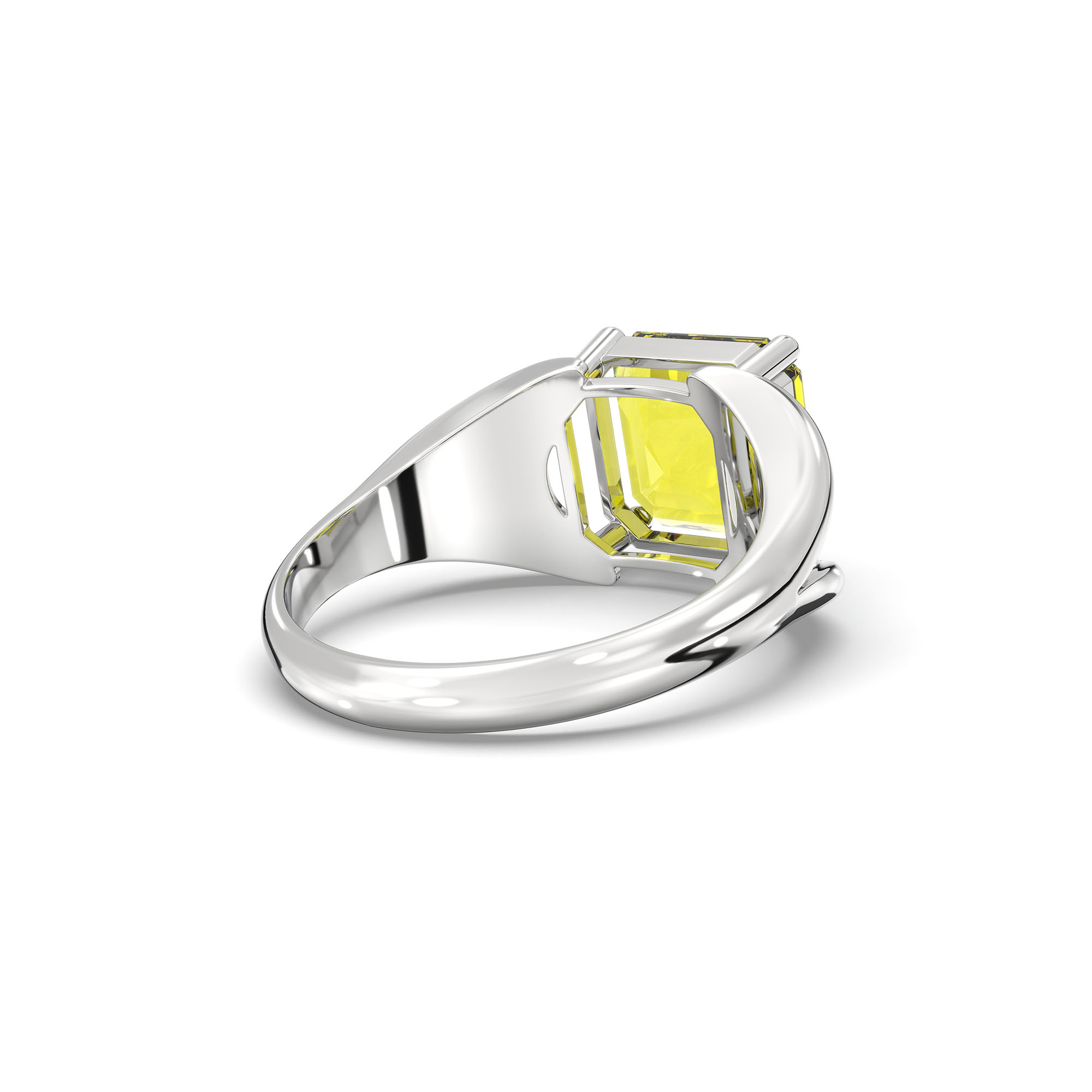 Yellow Sapphire (Pukhraj) Ring in 925 Sterling Silver – Cushion 8 mm, Prong Setting, 6 g (Design K15-3) thumbnail