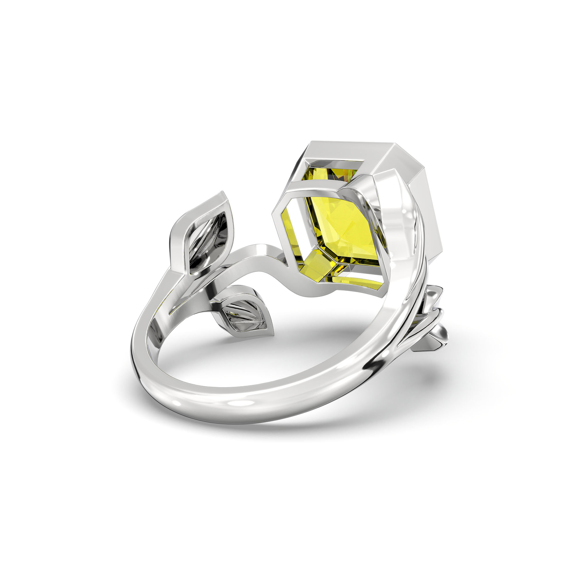 Yellow Sapphire (Pukhraj) Ring for Women in 925 Sterling Silver – Cushion 8 mm, Bezel Setting, 6 g (Design K15-5) thumbnail