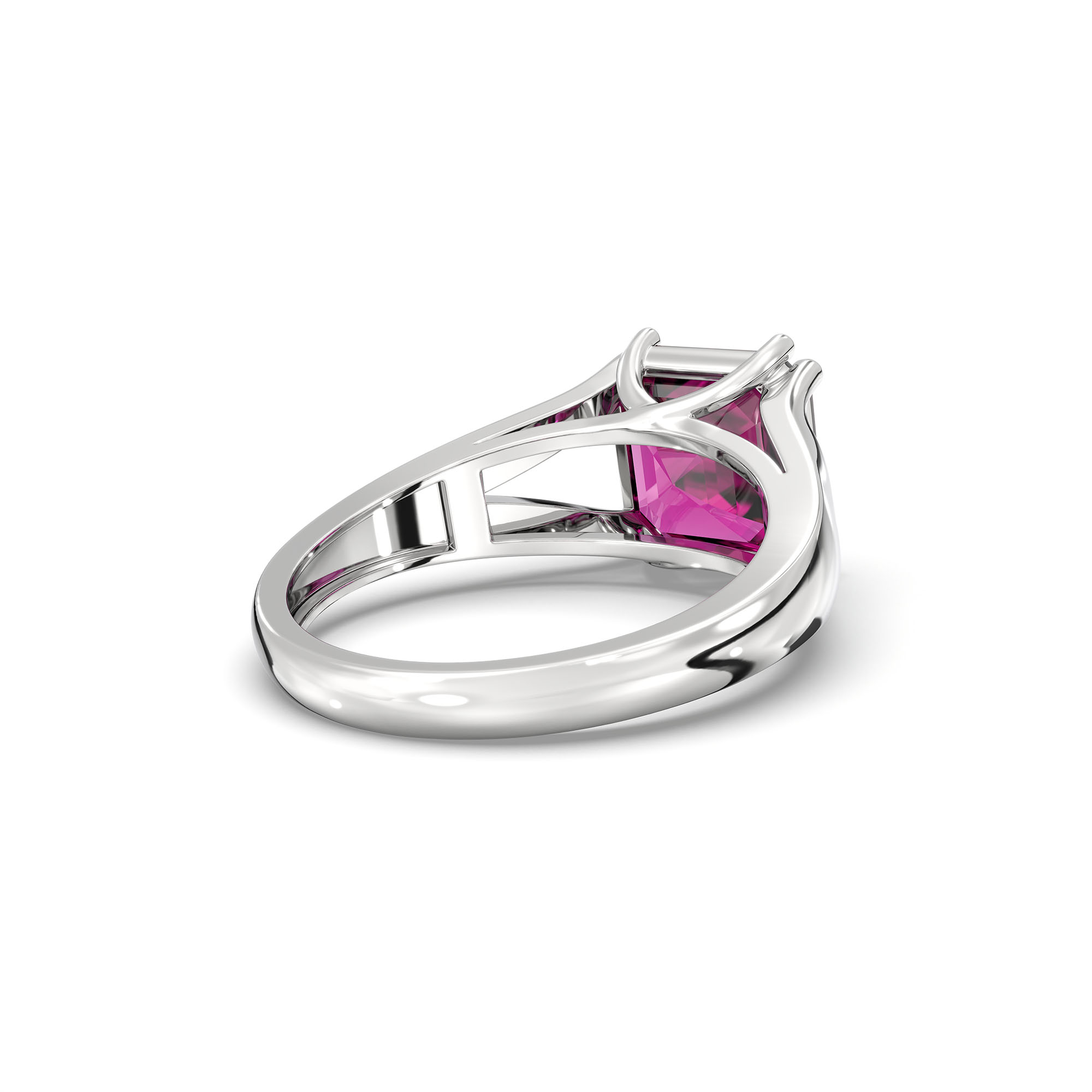 Ruby (Manik) Ring in 925 Sterling Silver – Cushion 8 mm, Prong Setting, 5 g (Design K15-7) thumbnail