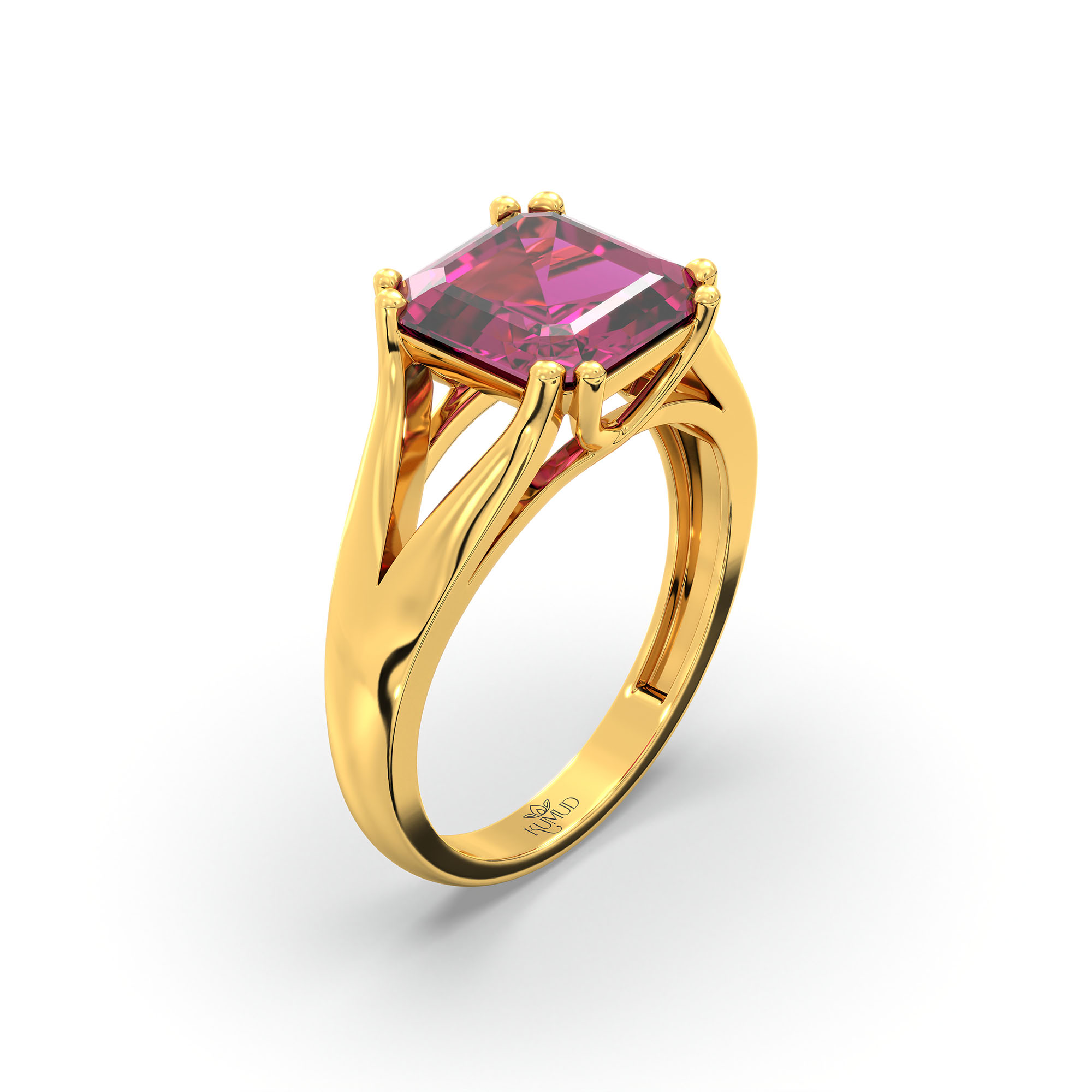 Ruby (Manik) Ring in 22K Yellow Gold – Cushion 8 mm, Prong Setting, 5 g (Design K15-7) thumbnail