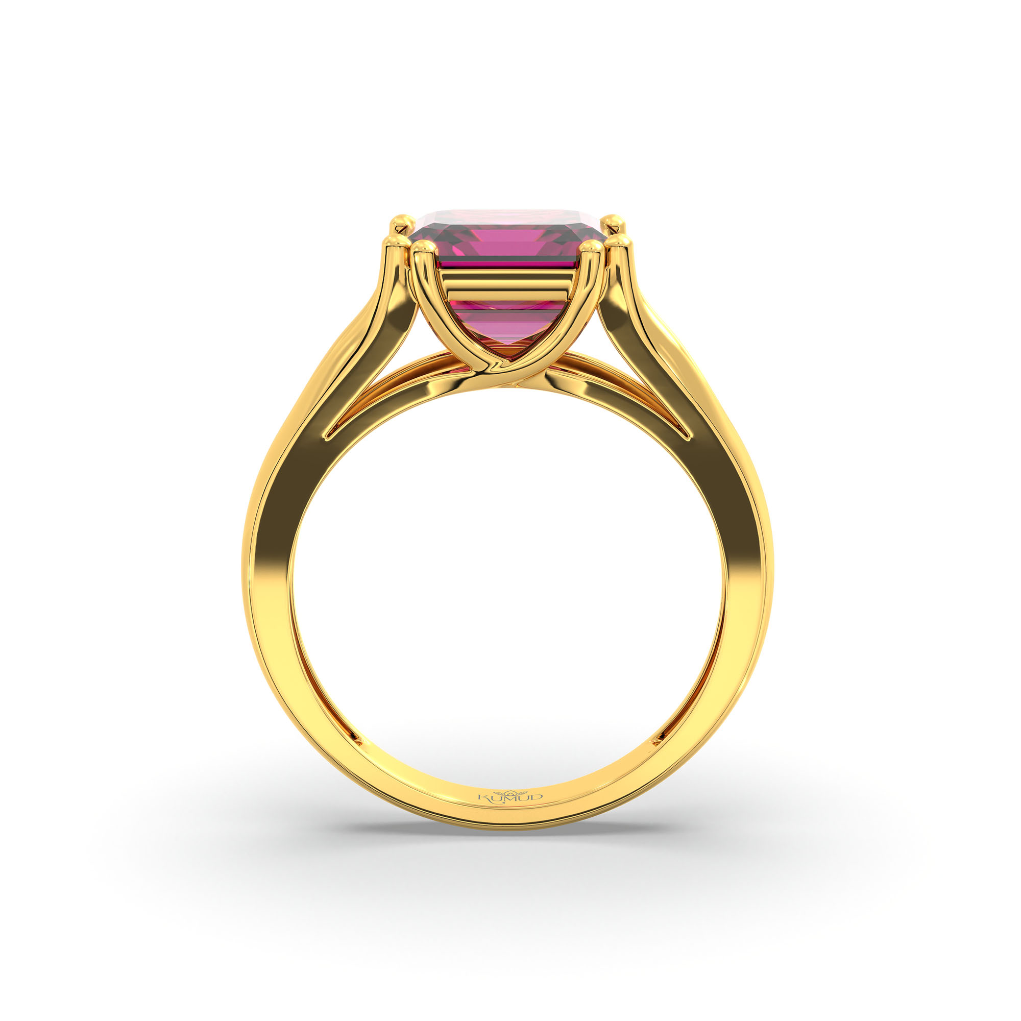 Ruby (Manik) Ring in 22K Yellow Gold – Cushion 8 mm, Prong Setting, 5 g (Design K15-7) thumbnail