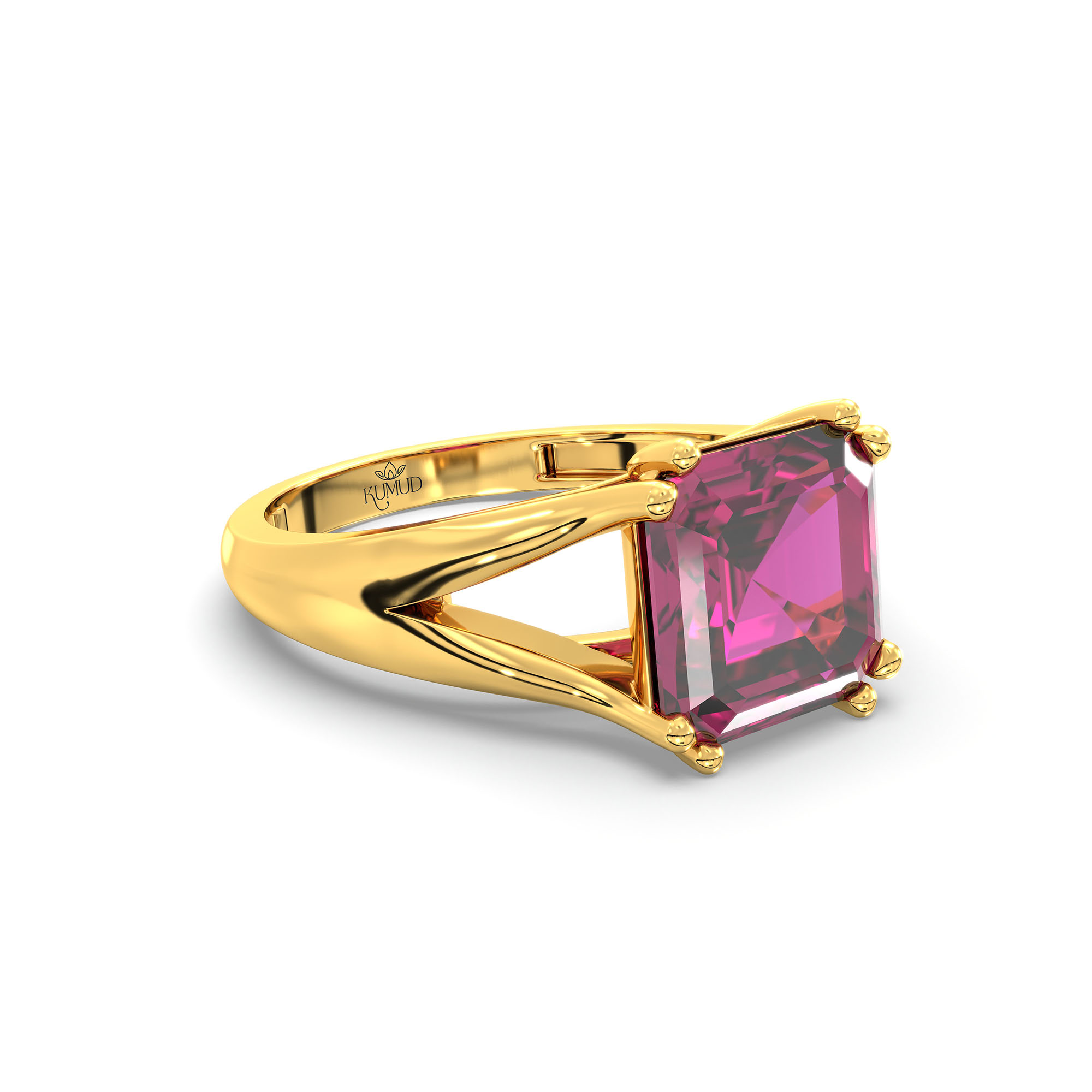 Ruby (Manik) Ring in 22K Yellow Gold – Cushion 8 mm, Prong Setting, 5 g (Design K15-7) thumbnail