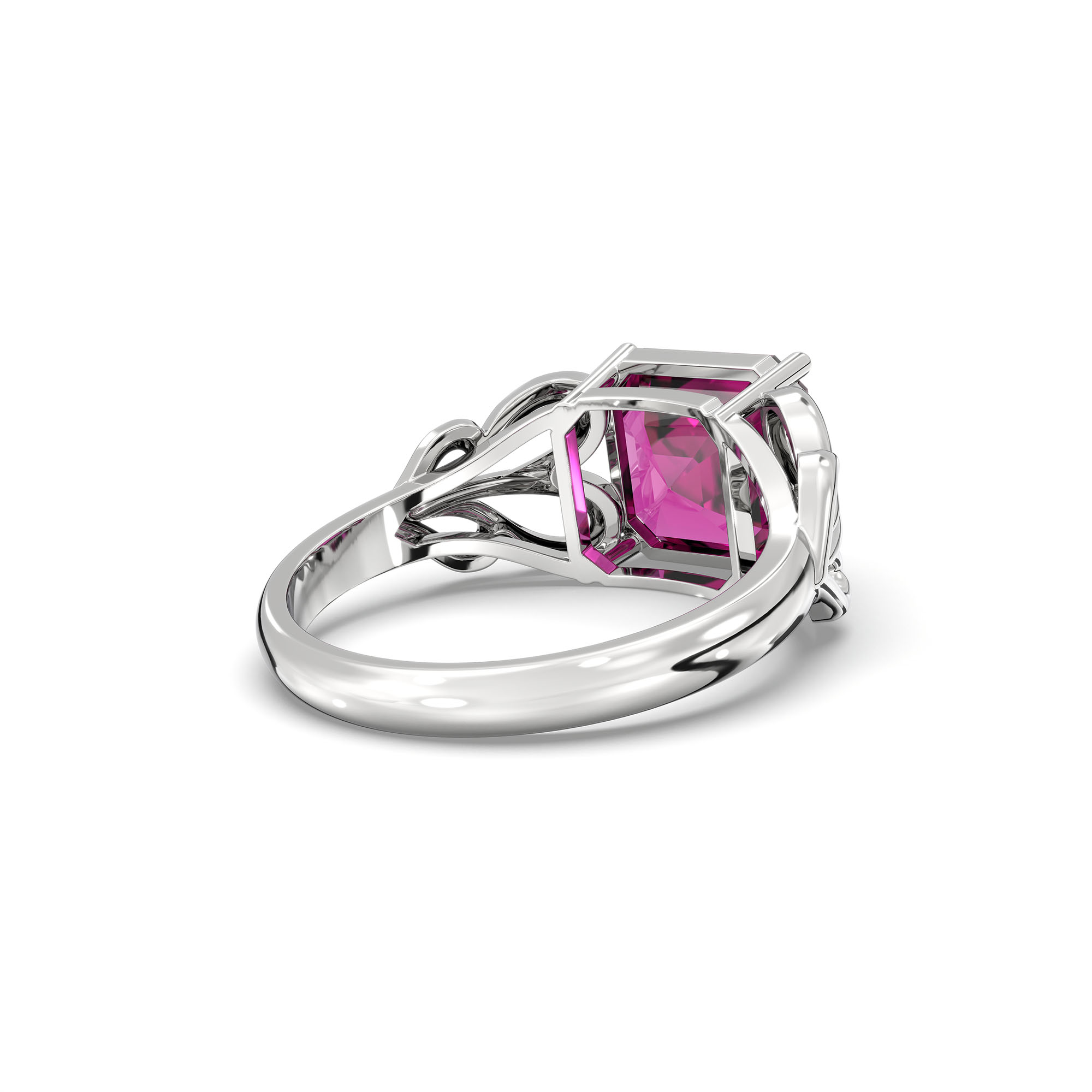 Ruby (Manik) Ring in 925 Sterling Silver – Cushion 8 mm, Prong Setting, 4 g (Design K15-9) thumbnail