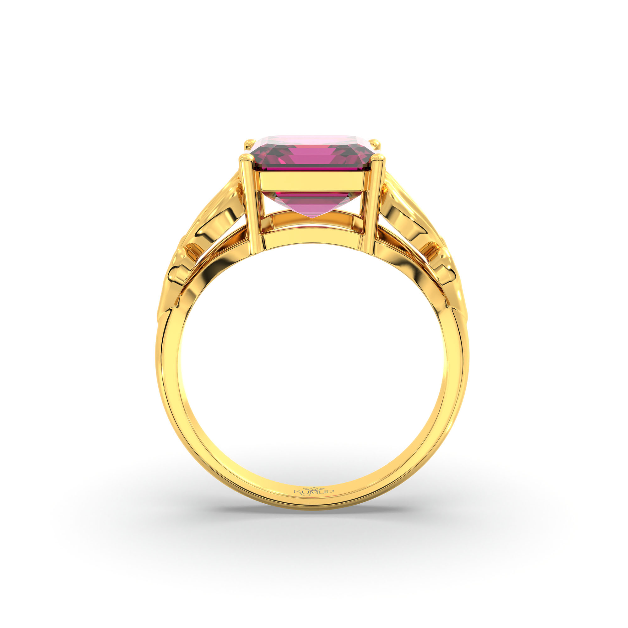 Ruby (Manik) Ring in 22K Yellow Gold – Cushion 8 mm, Prong Setting, 4 g (Design K15-9) thumbnail