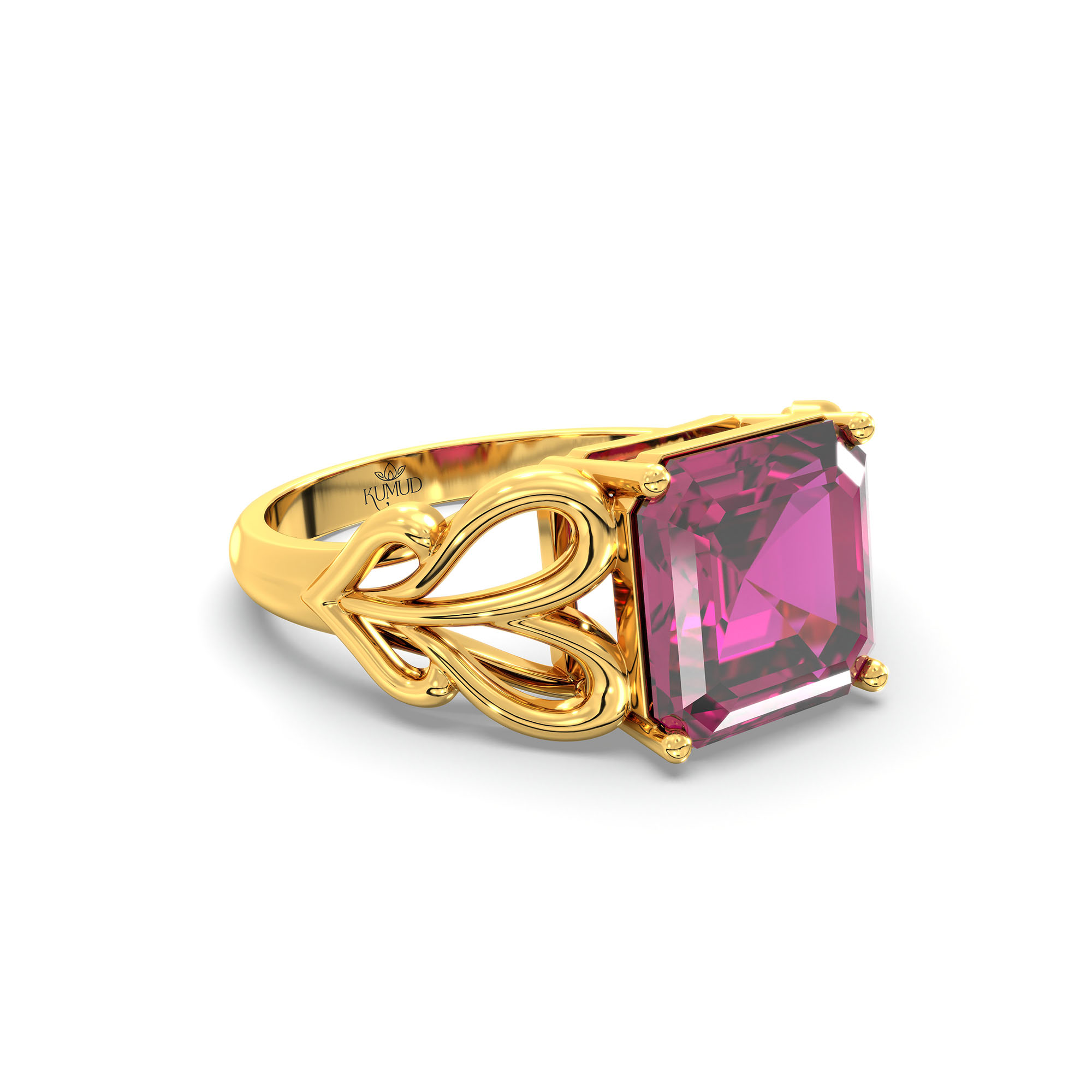 Ruby (Manik) Ring in 22K Yellow Gold – Cushion 8 mm, Prong Setting, 4 g (Design K15-9) thumbnail