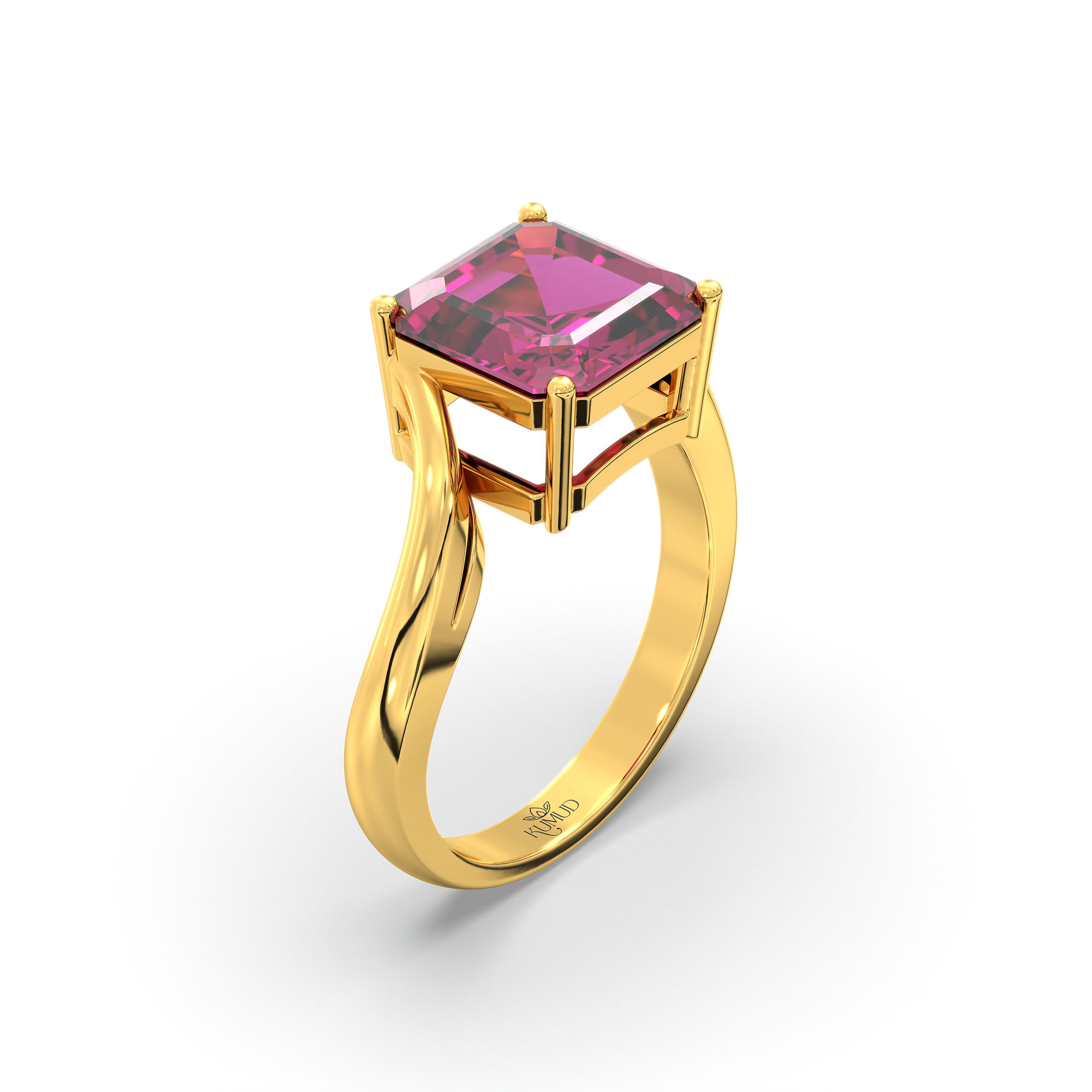 Ruby (Manik) Ring in 22K Yellow Gold – Cushion 8 mm, Prong Setting, 5 g (Design K15-10) thumbnail