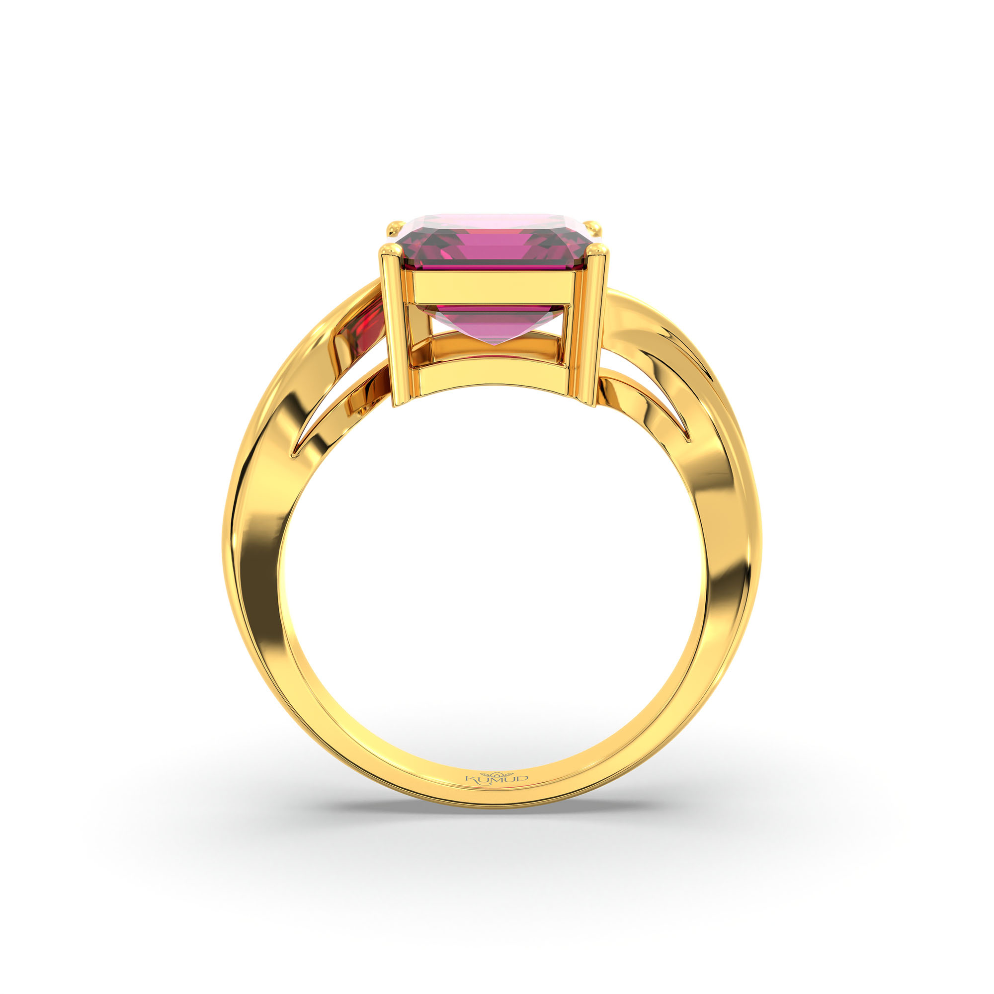 Ruby (Manik) Ring in 22K Yellow Gold – Cushion 8 mm, Prong Setting, 5 g (Design K15-10) thumbnail