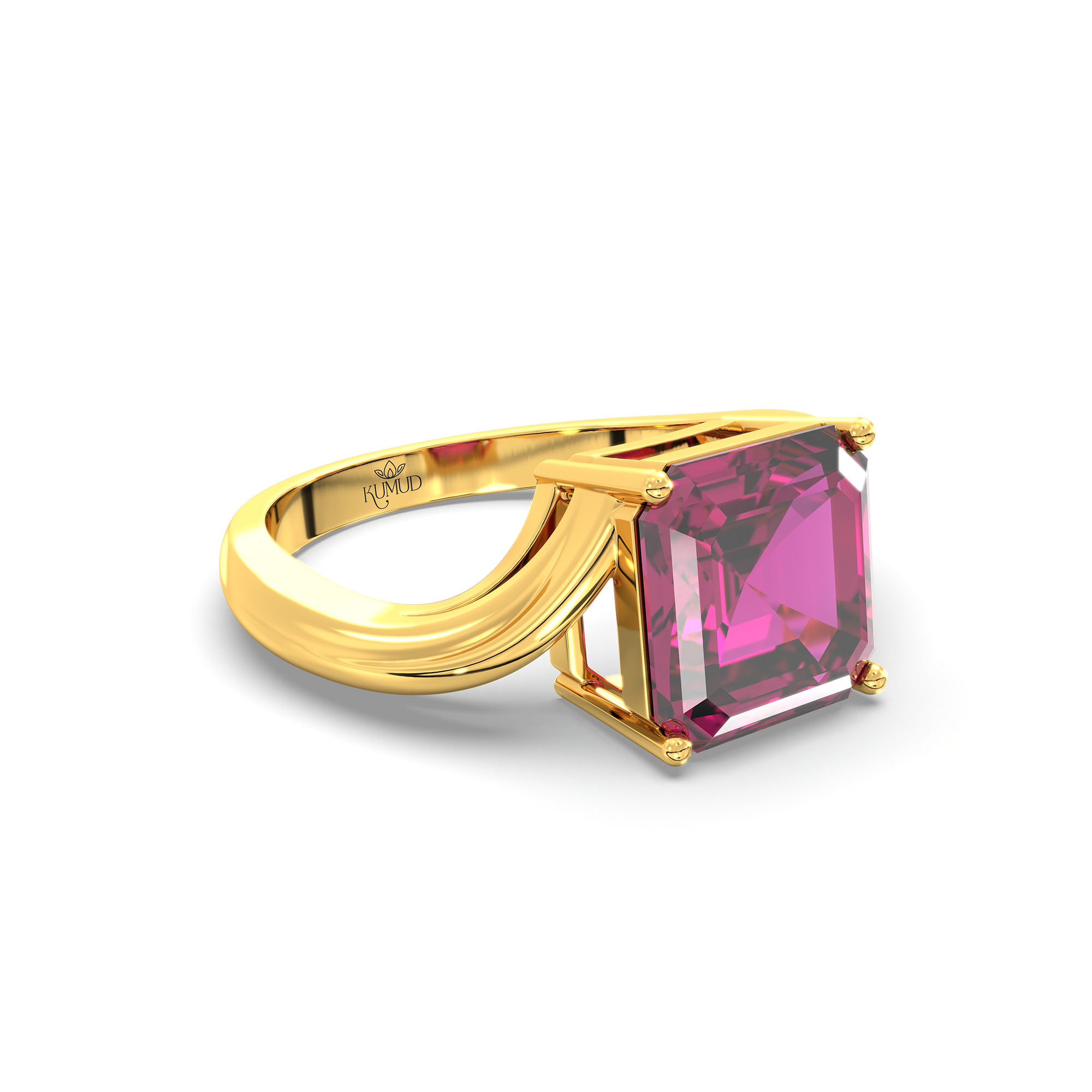 Ruby (Manik) Ring in 22K Yellow Gold – Cushion 8 mm, Prong Setting, 5 g (Design K15-10) thumbnail