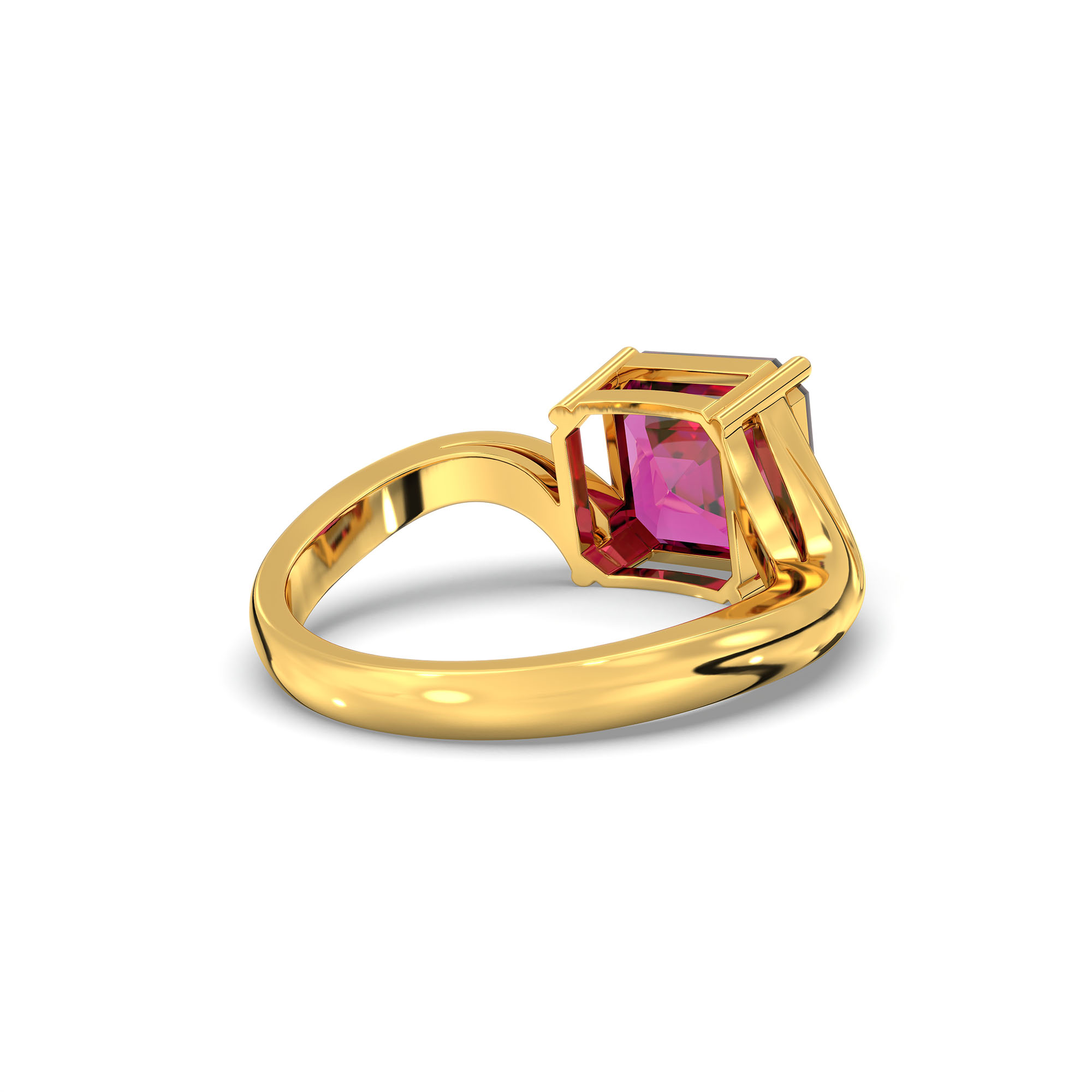 Ruby (Manik) Ring in 22K Yellow Gold – Cushion 8 mm, Prong Setting, 5 g (Design K15-10) thumbnail