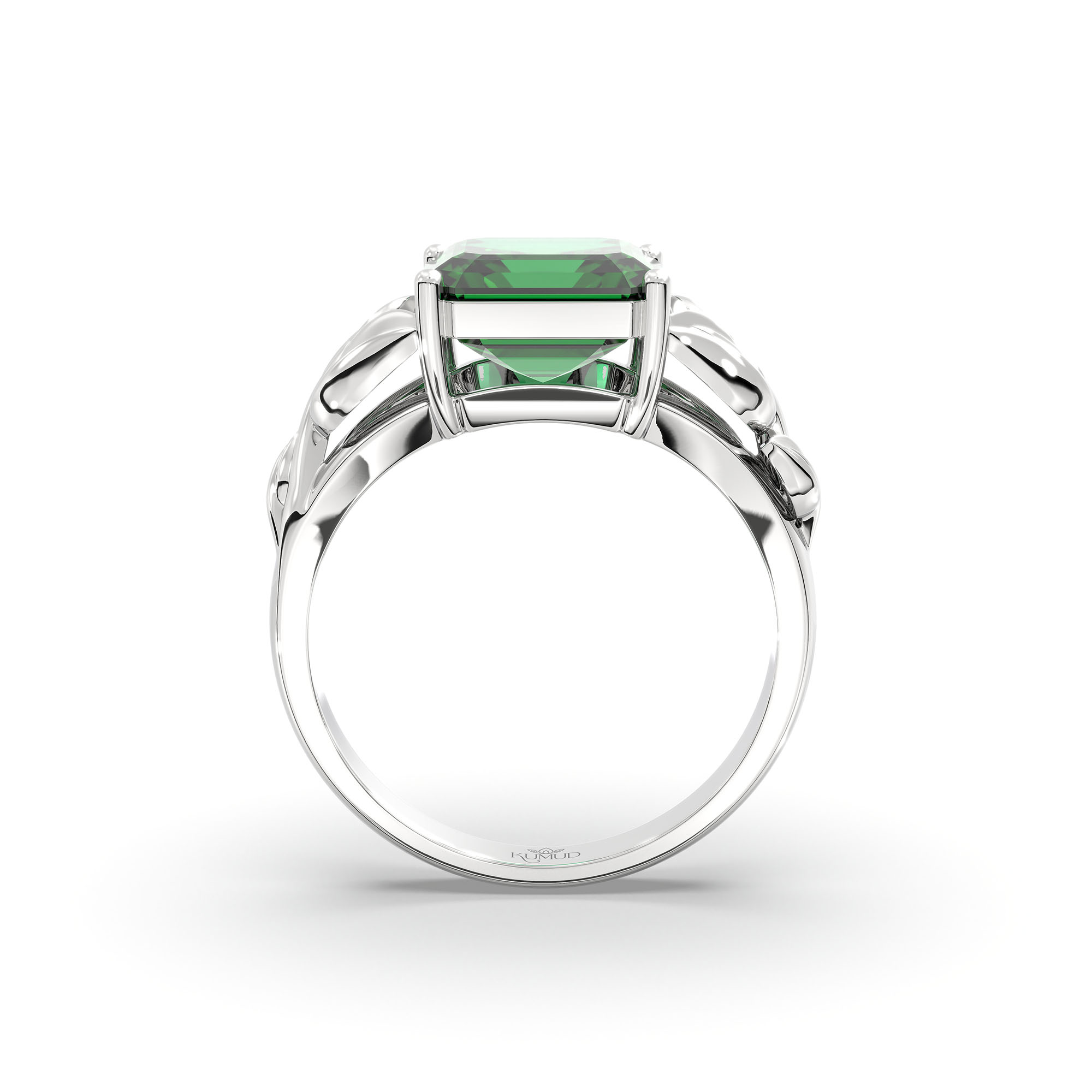 Emerald (Panna) Ring for Women in 925 Sterling Silver – Cushion 8 mm, Prong Setting, 5 g thumbnail