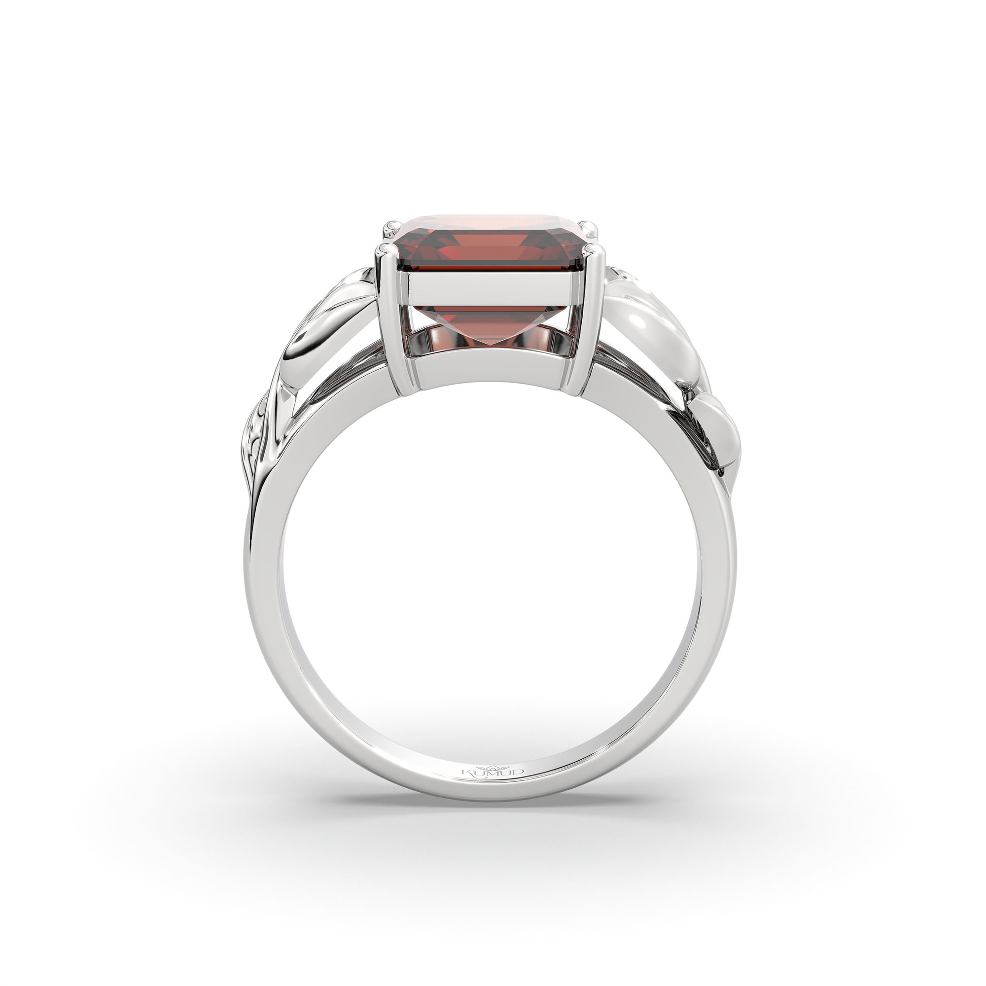 Hessonite (Gomed) Ring for Women in 925 Sterling Silver – Cushion 8 mm, Prong Setting, 5 g thumbnail
