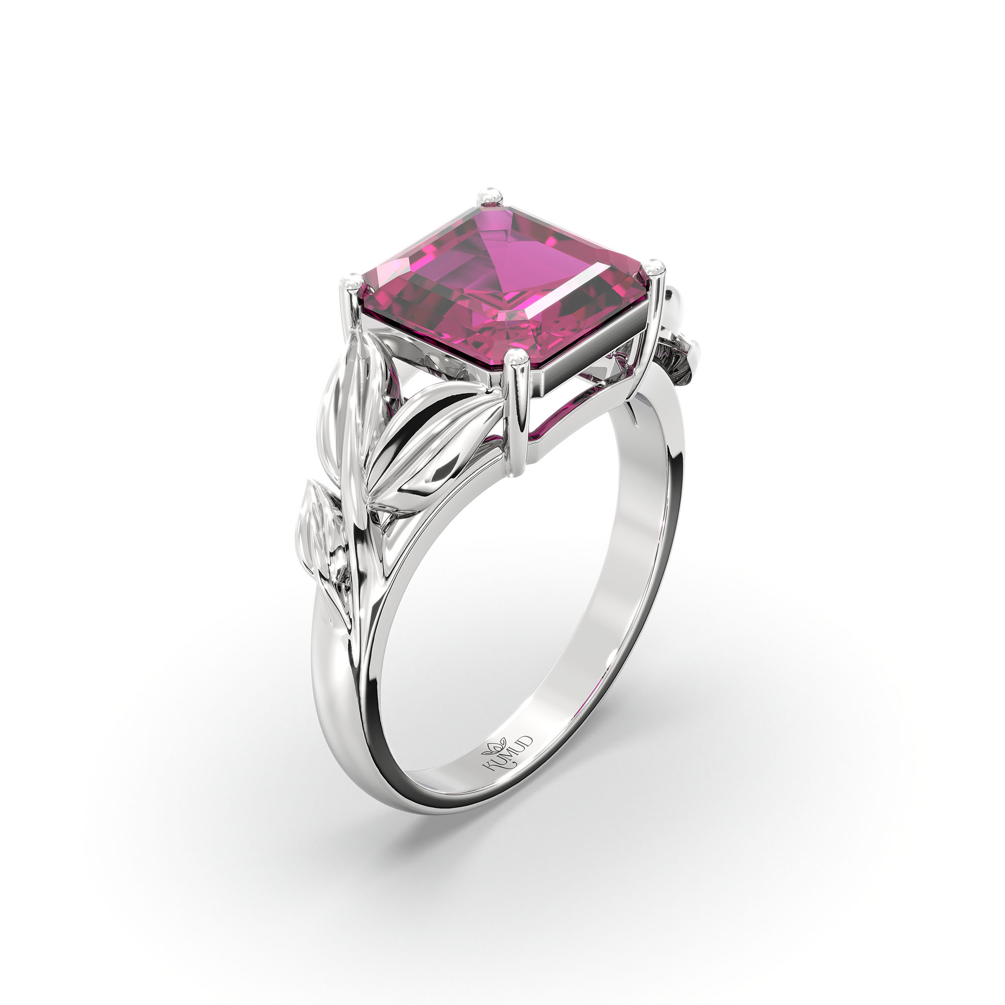 Ruby (Manik) Ring for Women in 925 Sterling Silver – Cushion 8 mm, Prong Setting, 5 g thumbnail