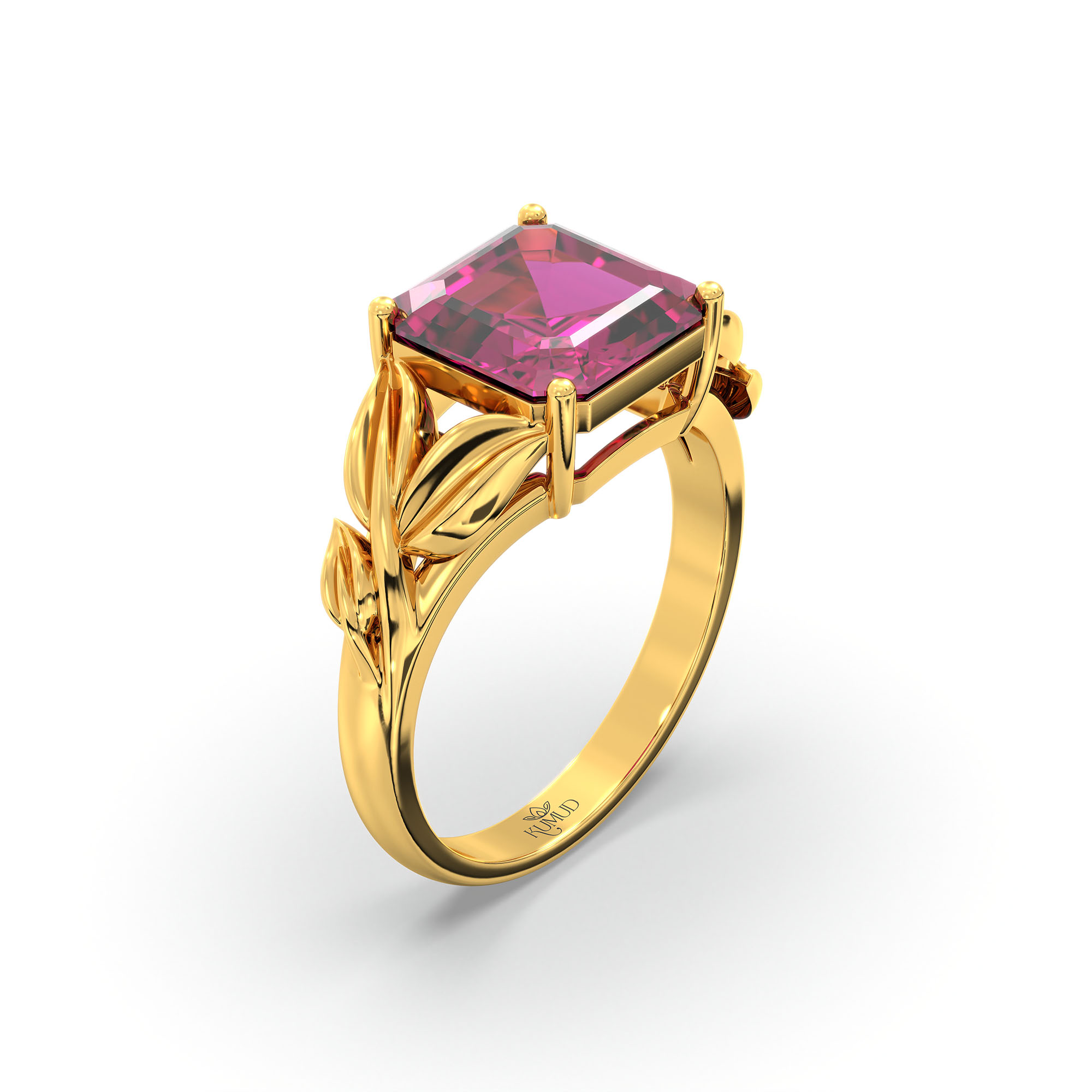 Ruby (Manik) Ring for Women in 22K Yellow Gold – Cushion 8 mm, Prong Setting, 5 g thumbnail