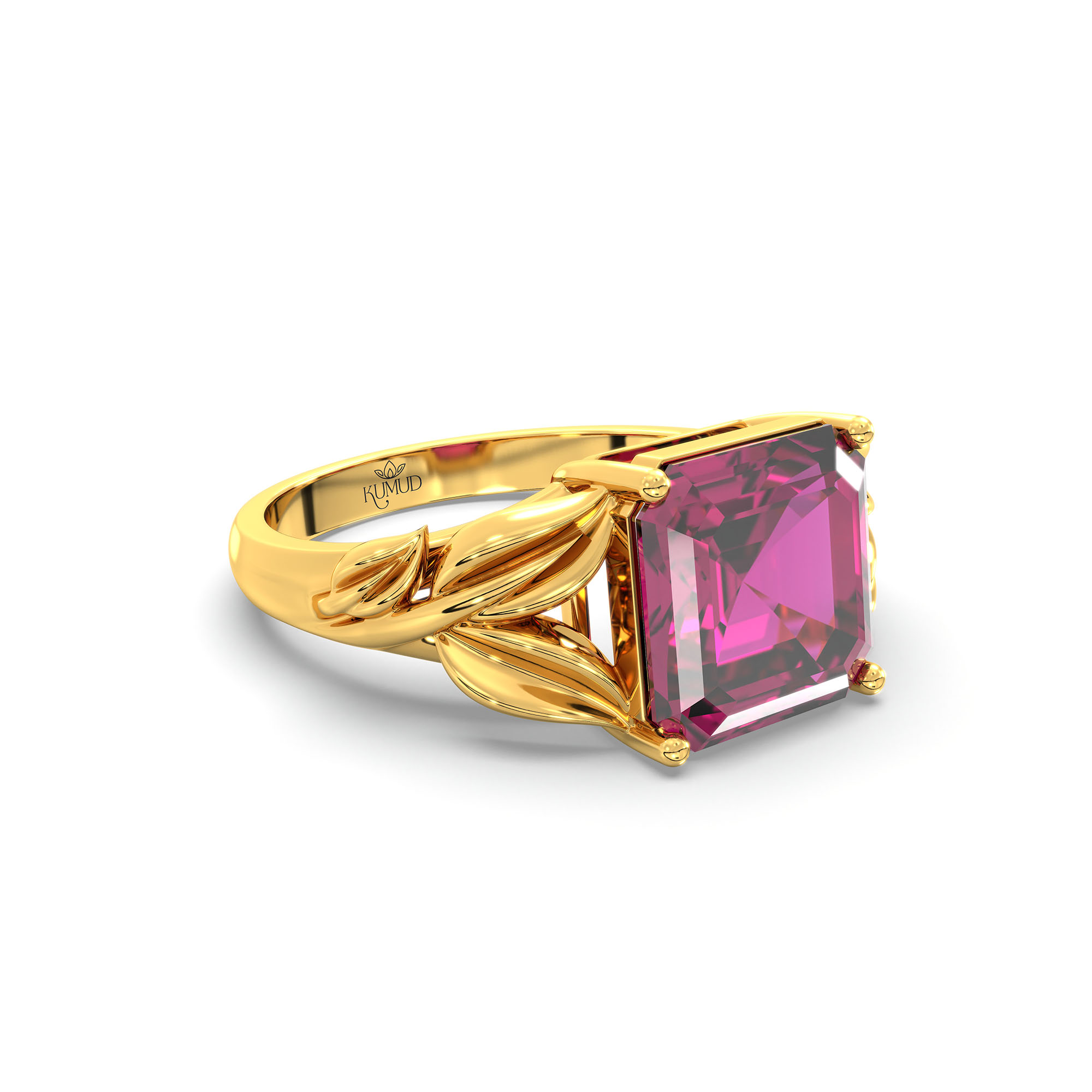 Ruby (Manik) Ring for Women in 22K Yellow Gold – Cushion 8 mm, Prong Setting, 5 g thumbnail