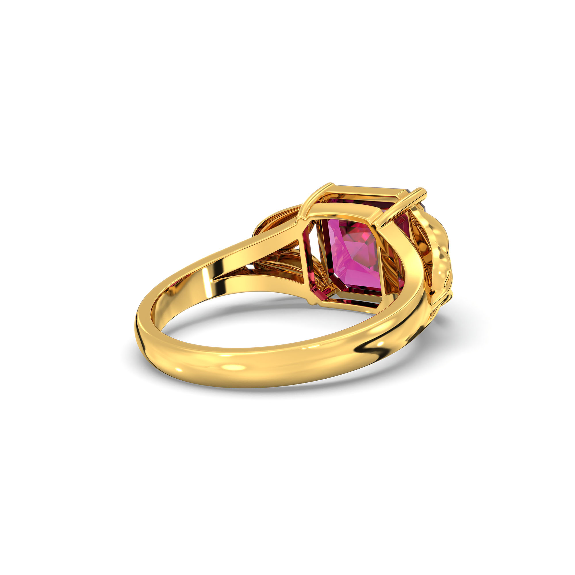 Ruby (Manik) Ring for Women in 22K Yellow Gold – Cushion 8 mm, Prong Setting, 5 g thumbnail