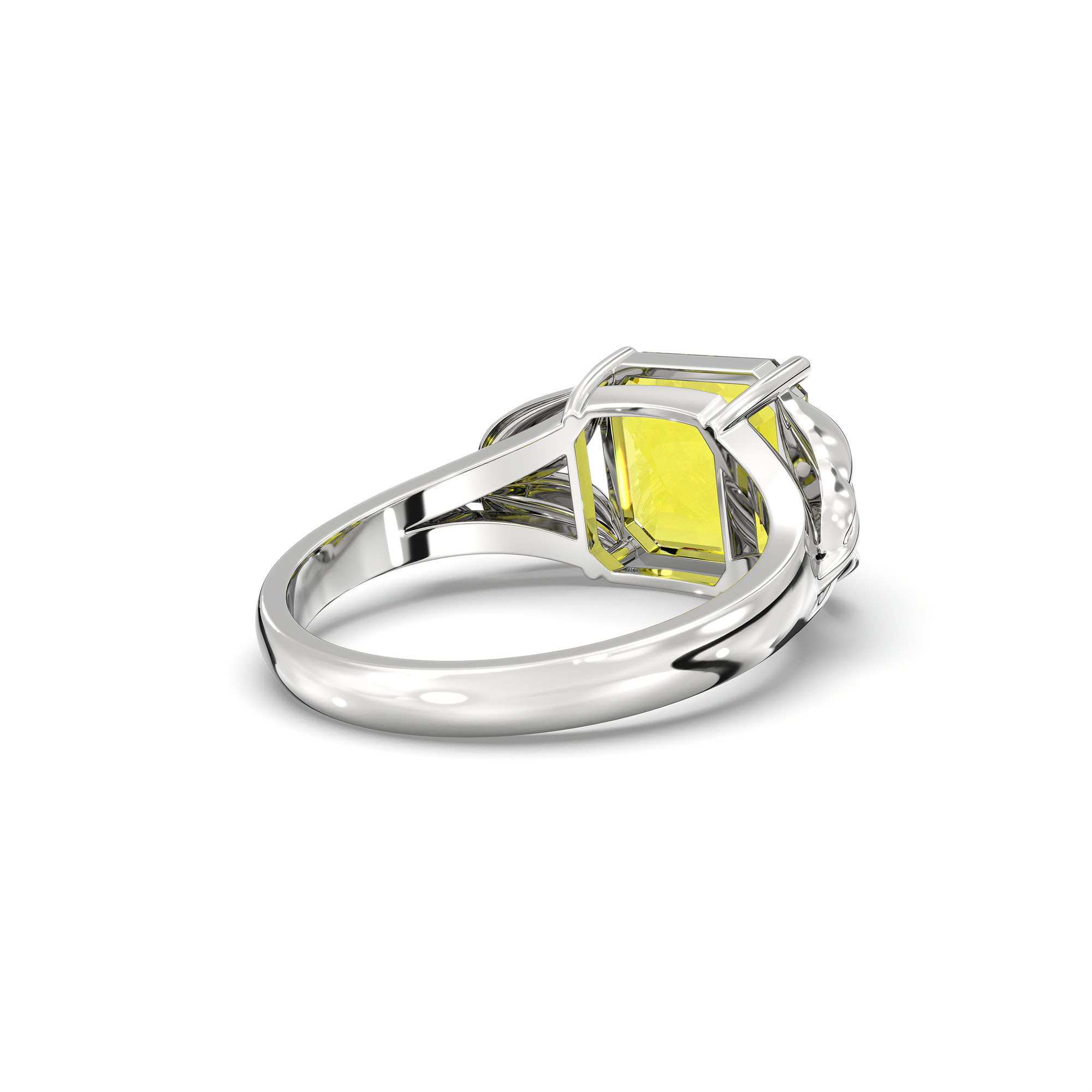 Yellow Sapphire (Pukhraj) Ring for Women in 925 Sterling Silver – Cushion 8 mm, Prong Setting, 5 g thumbnail