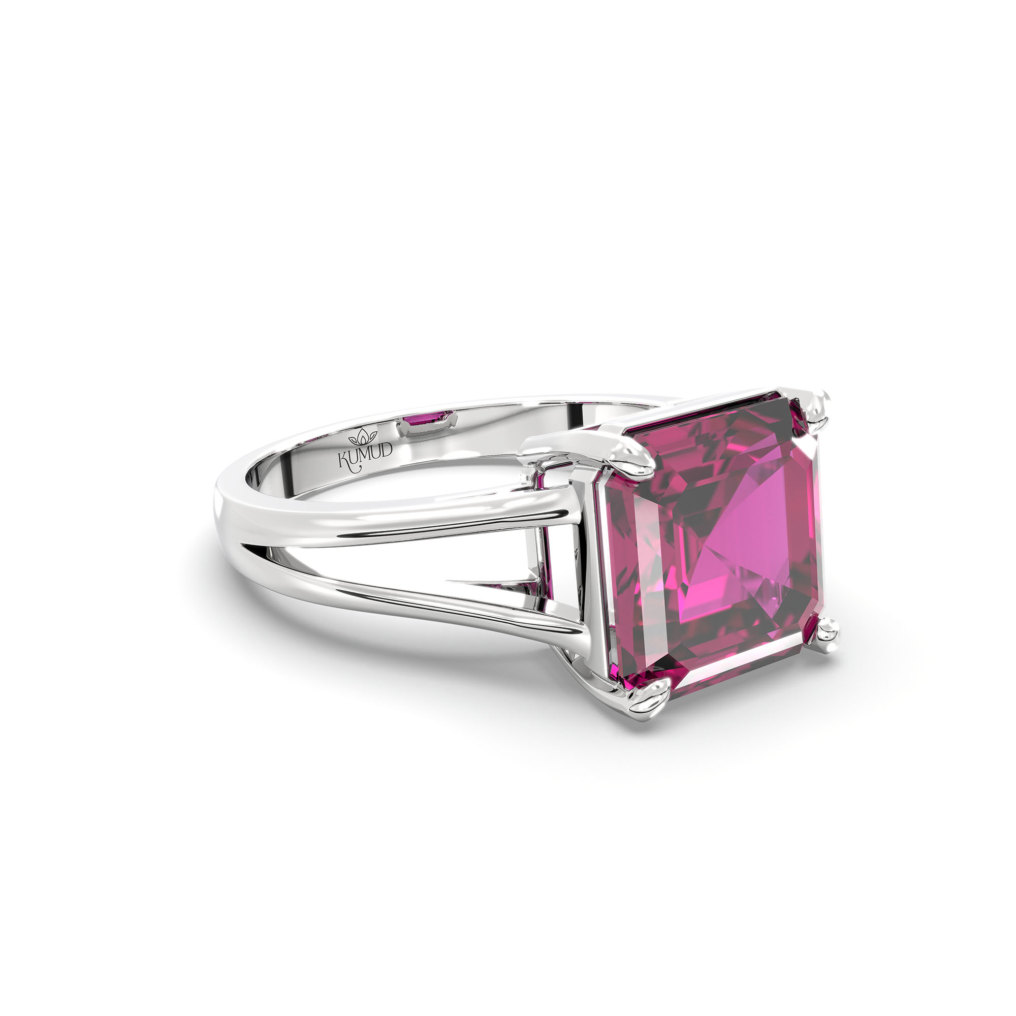 Ruby (Manik) Ring in 925 Sterling Silver – Cushion 8 mm, Prong Setting, 4 g (Design K15-12) thumbnail