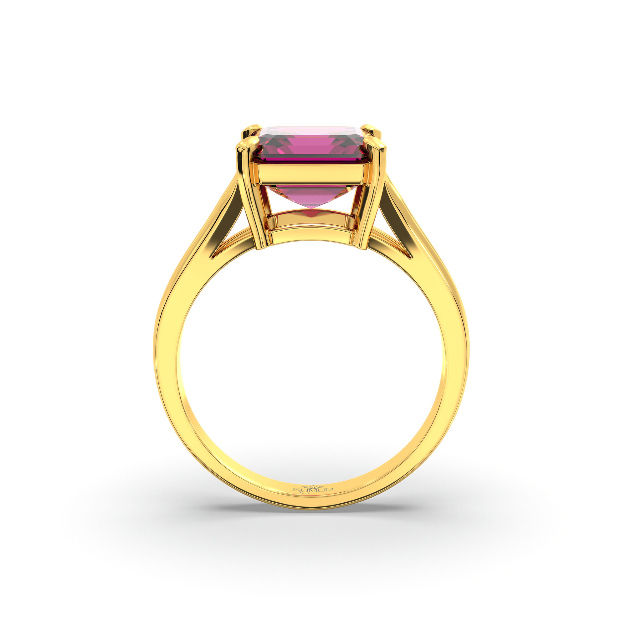 Ruby (Manik) Ring in 22K Yellow Gold – Cushion 8 mm, Prong Setting, 4 g (Design K15-12) thumbnail